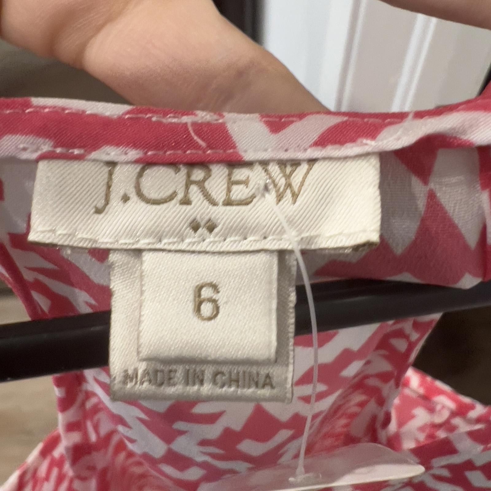 J.Crew J.Crew Women's Pink and White Patterned Casual Blouse Size 6 Size M / US 6-8 / IT 42-44 - 3 Thumbnail