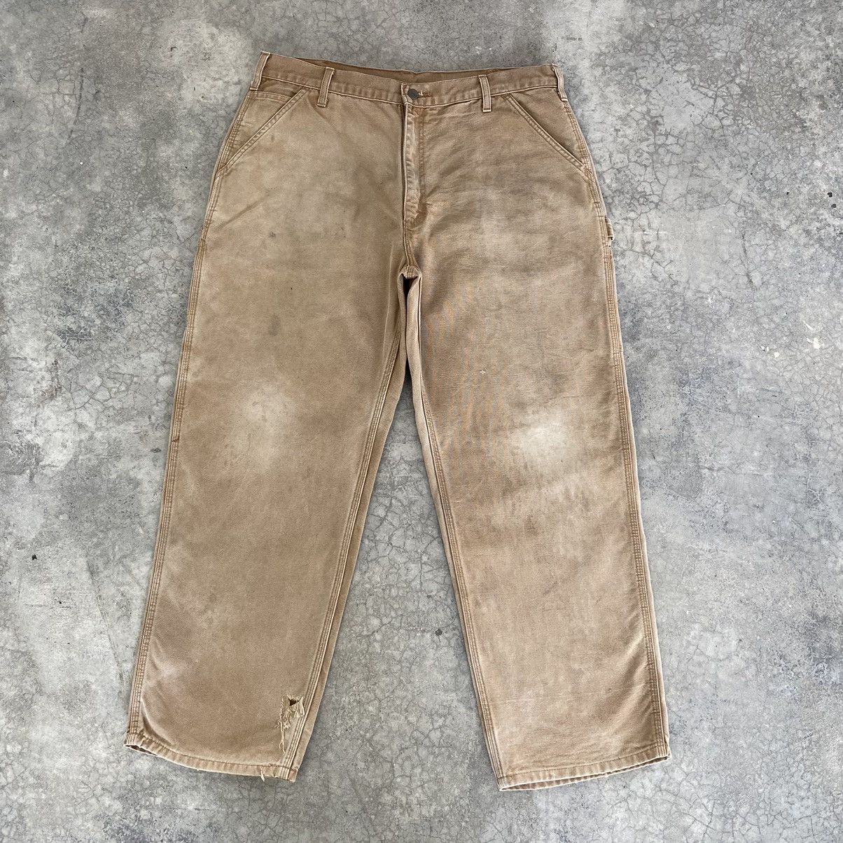 Carhartt Vintage Carhartt Faded Tan Dirty Carpenter Workwear Pants Size US 36 / EU 52 - 3 Thumbnail