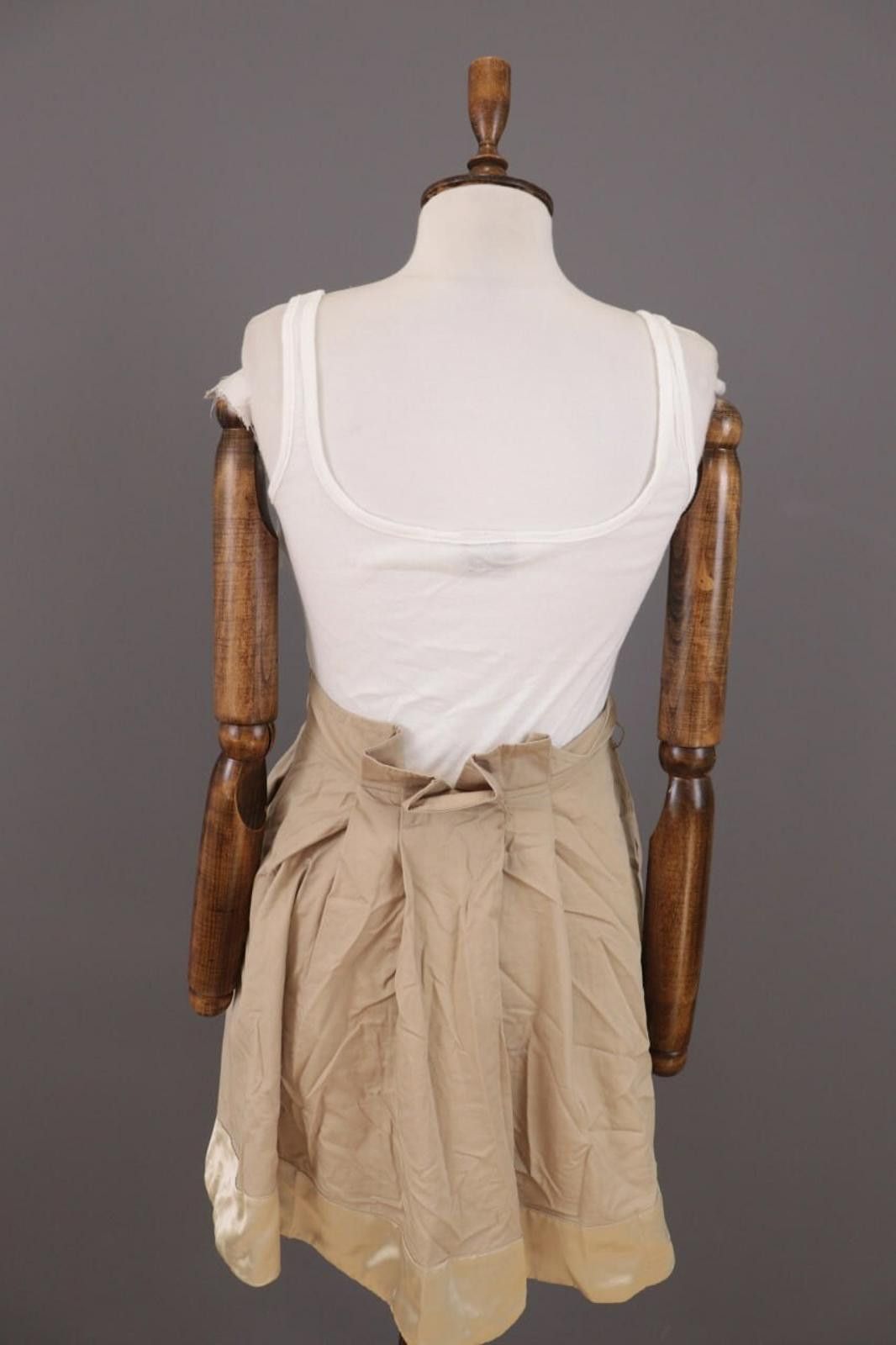 Designer Miss Sixty White/Beige Sleeveless A-Line Short Dress Size M Size M / US 6-8 / IT 42-44 - 9 Thumbnail