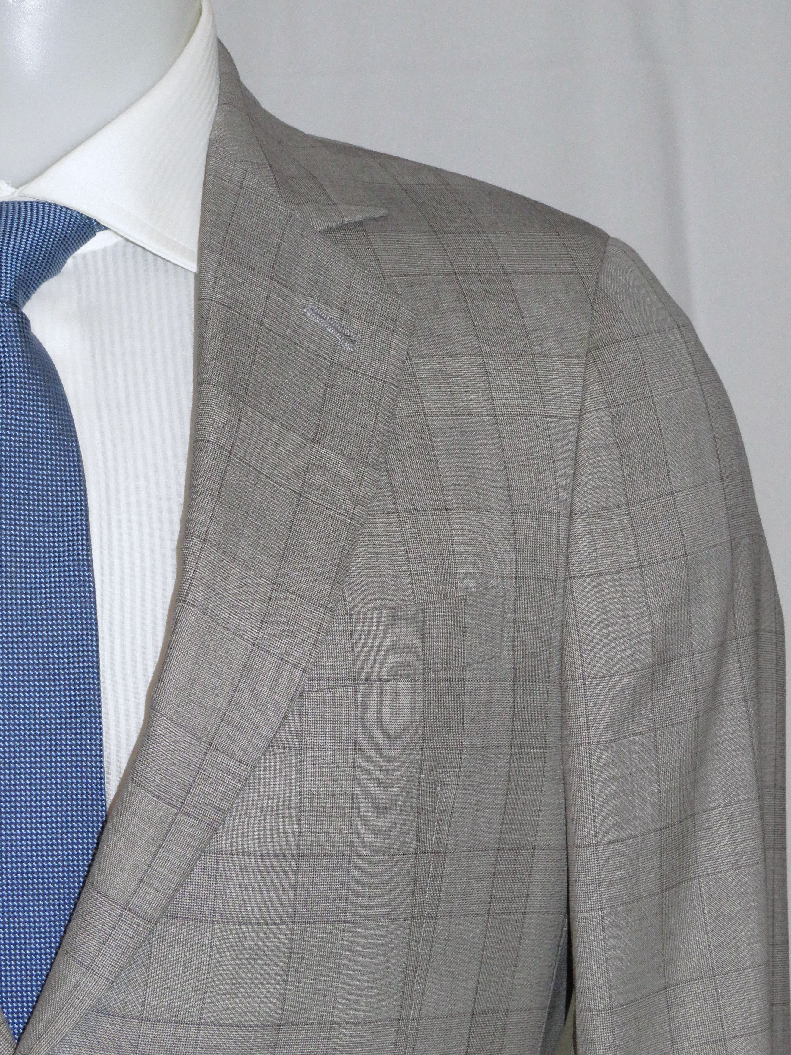 Giorgio Armani Black Label Custom Gray Plaid Two Button Suit 40R Size 40R - 5 Thumbnail