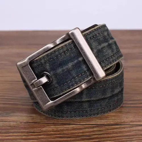 Other 47in Vintage Pin Buckle Versatile Denim Wide Belt Size ONE SIZE - 2 Thumbnail