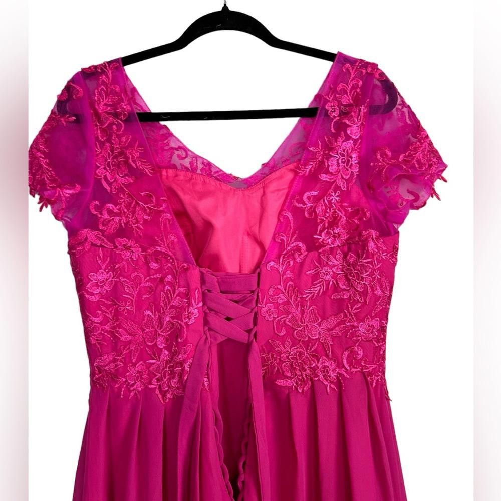 Designer Pink Lace Rhinestone Mother of The Bride Dress Medium Size M / US 6-8 / IT 42-44 - 6 Thumbnail