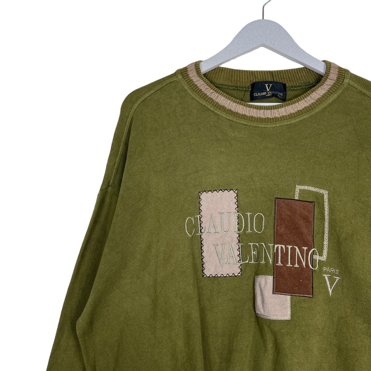 Japanese Brand 🔥 CLAUDIO VALENTINO EMBROIDERY SWEATSHIRTS Size US L / EU 52-54 / 3 - 7 Thumbnail