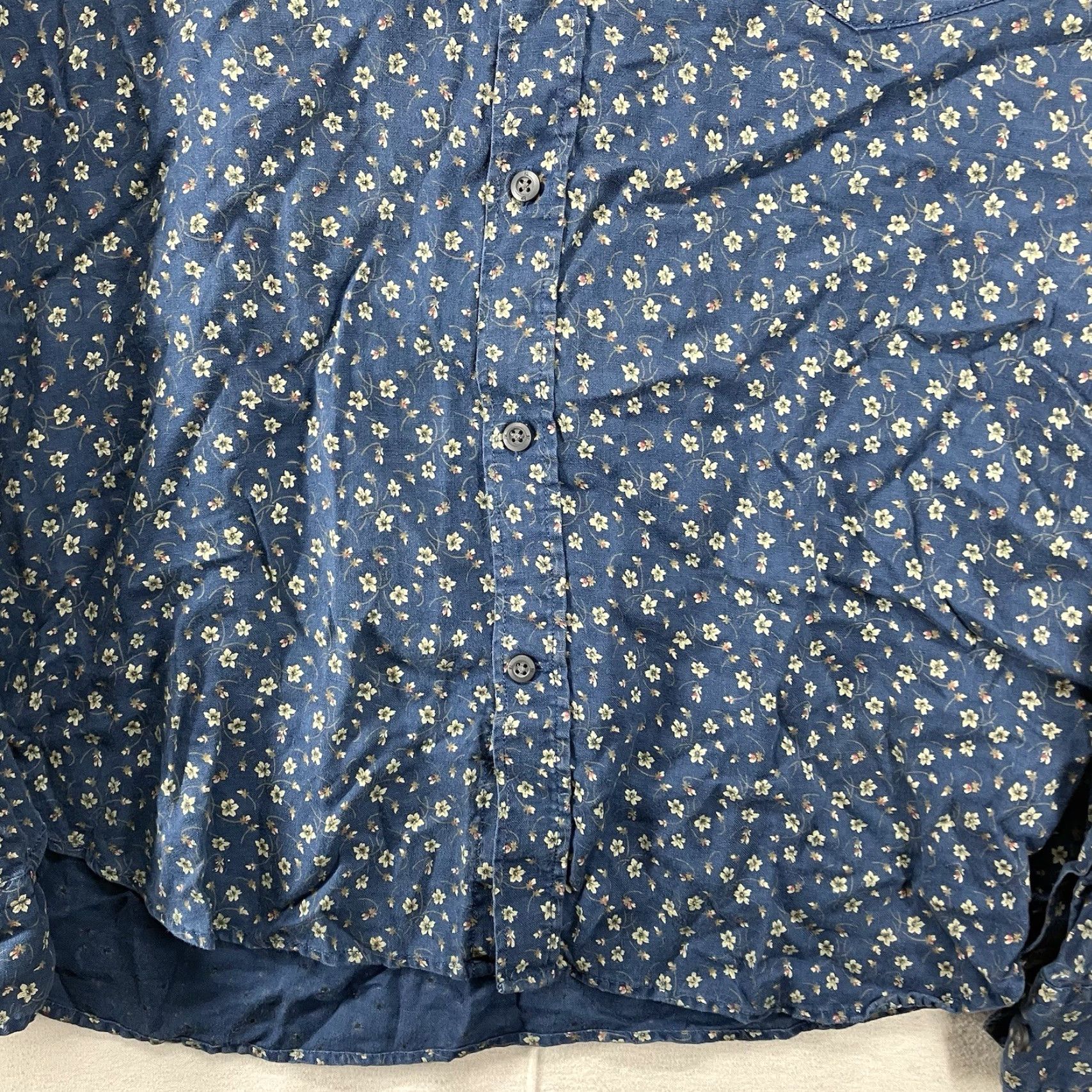 Banana Republic Banana Republic Shirt Linen Floral Button-Up Mens L Blue 90s Flower Beach Art Casual Size US L / EU 52-54 / 3 - 7 Thumbnail