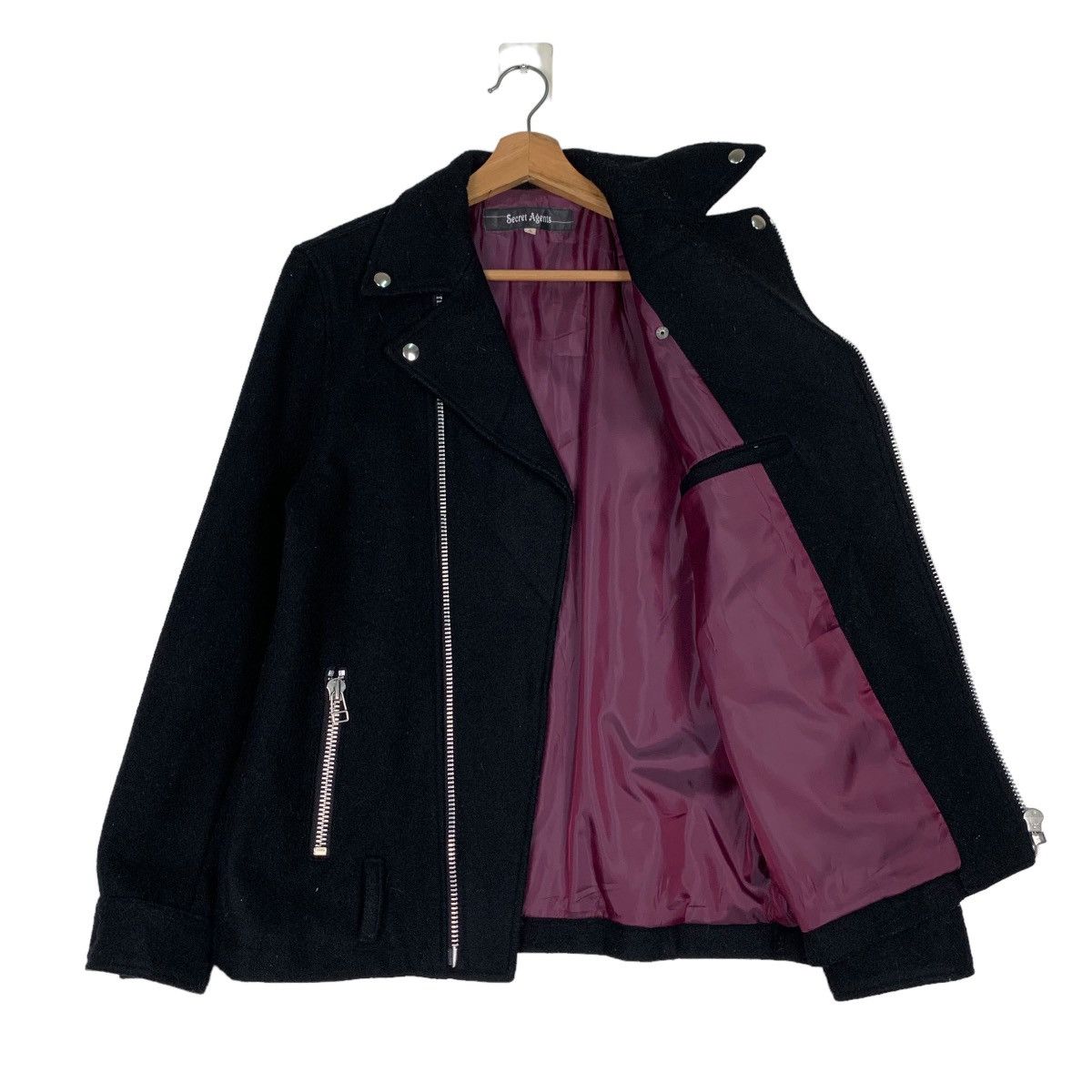 Japanese Brand Black Wool Double Collar Asymmetrical Jacket #0683-C31 Size US M / EU 48-50 / 2 - 7 Thumbnail