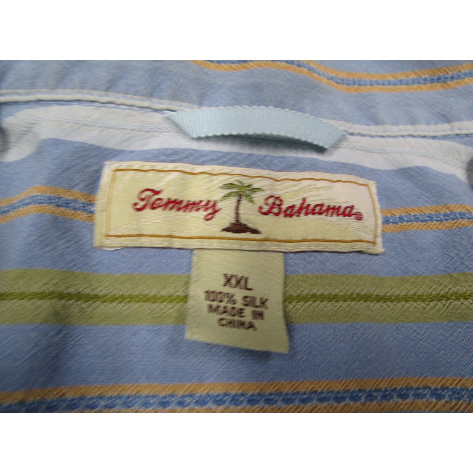 Tommy Bahama Tommy Bahama Shirt Mens 2XL Silk Striped Blue Button Up Hawaiian Loop Collar Size US XXL / EU 58 / 5 - 3 Thumbnail