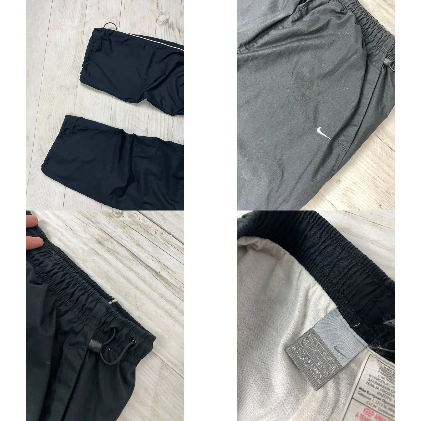Nike VINTAGE Nike Track Pants Nylon Swoosh Striped Baggy Men XL Black Size US 36 / EU 52 - 8 Thumbnail