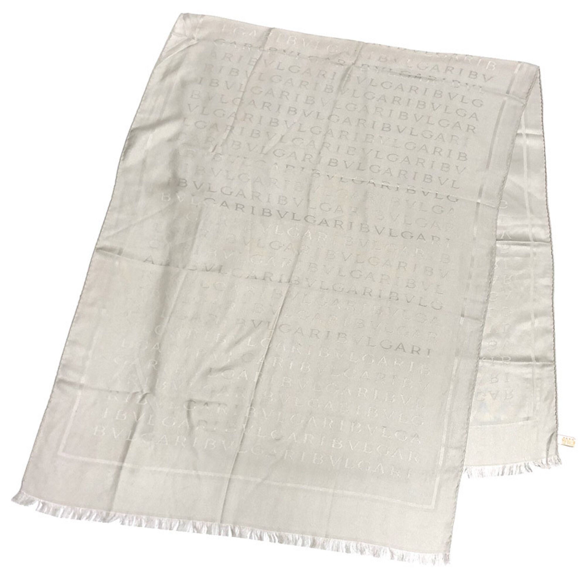 Bvlgari BVLGARI Bulgari Mania Shawl Scarf, Silver Gray, Silk and Wool Scarf Size ONE SIZE - 1 Thumbnail