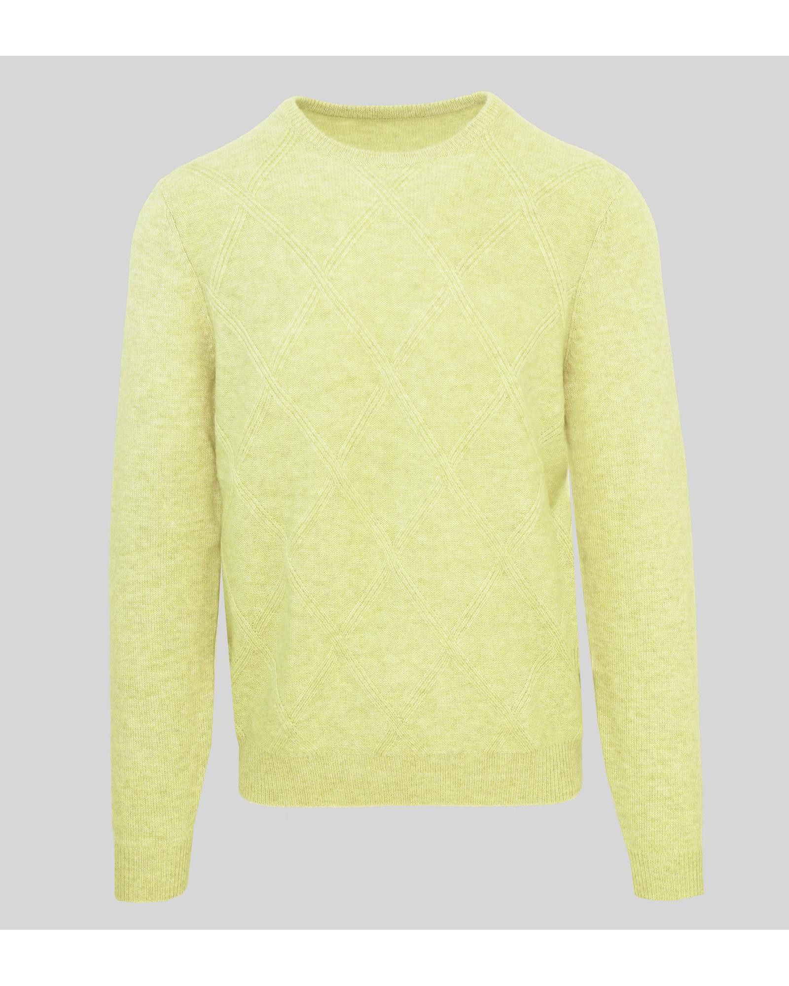 image of Malo Wool Cashmere Round Neck Sweater in Yellow, Men's (Size Small)