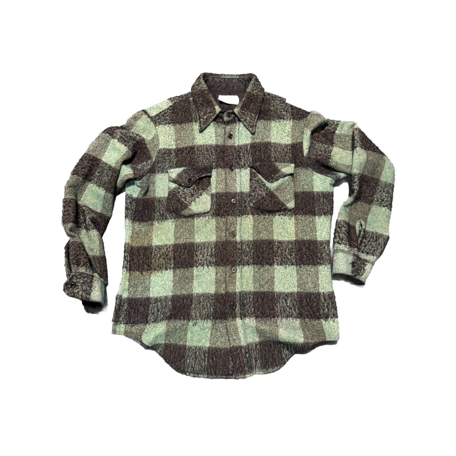 Fruit Of The Loom VINTAGE Fruit of the Loom Mens Green Flannel Long Sleeve Shirt Heavyweight L Size US L / EU 52-54 / 3 - 3 Thumbnail