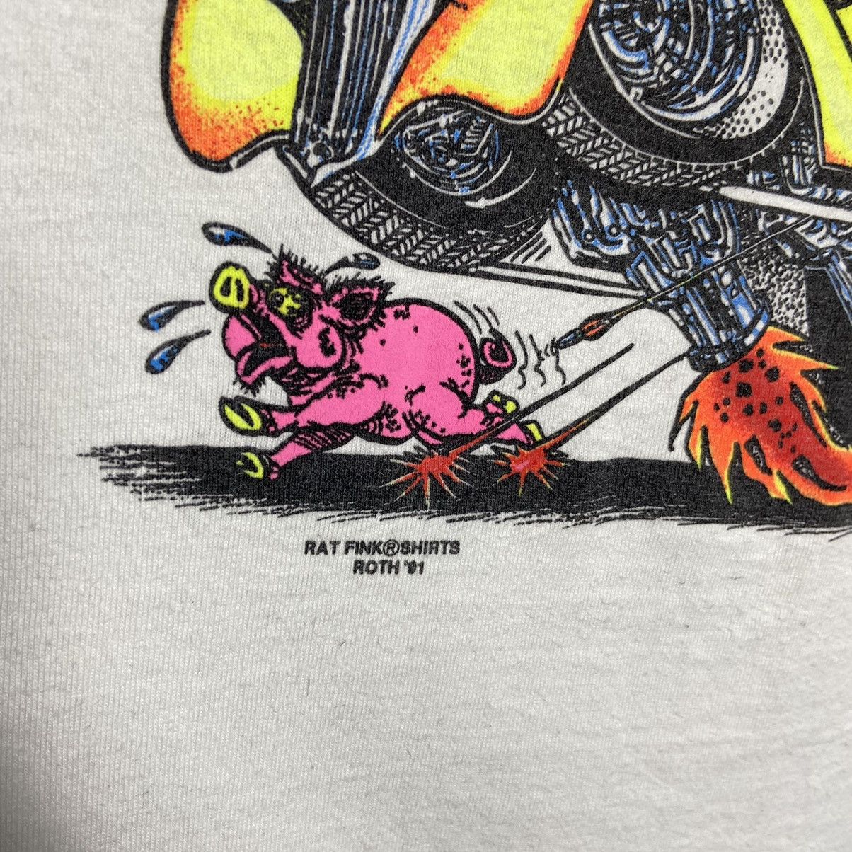Band Tees × Vintage Vintage 90s Rat Fink Hot Rods ROTH T-Shirt Size US XL / EU 56 / 4 - 4 Thumbnail