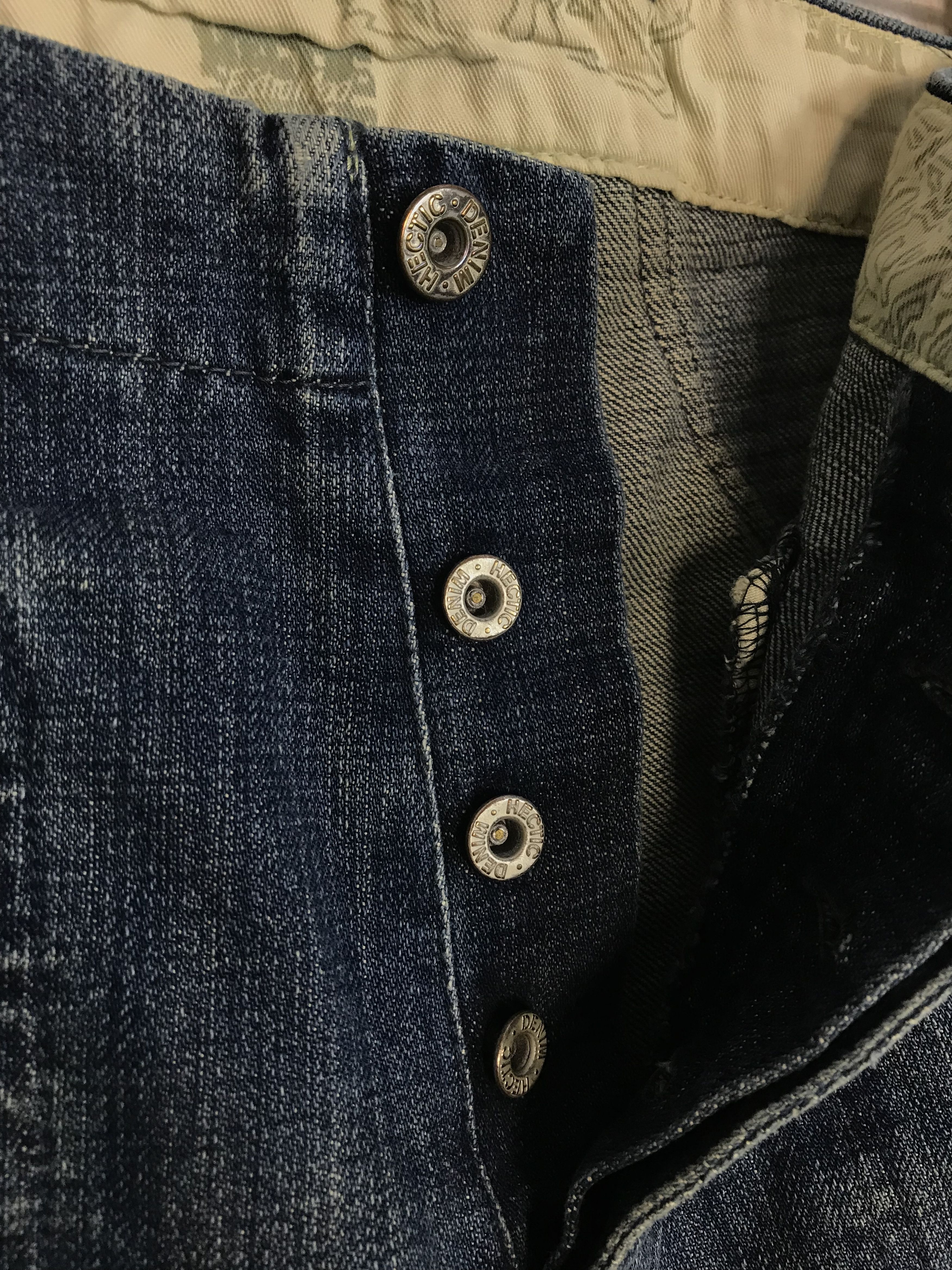 realmad HECTIC Mad Hectic Indigo Denim Jeans Buttonfly Slash Pockets Size US 34 / EU 50 - 6 Thumbnail