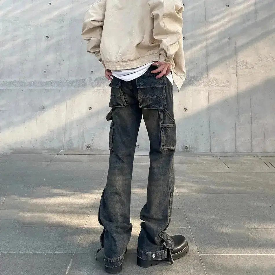 Japanese Brand Cargo Jeans Men Streetwear Autumn Casual Fashion Size US 32 / EU 48 - 2 Thumbnail