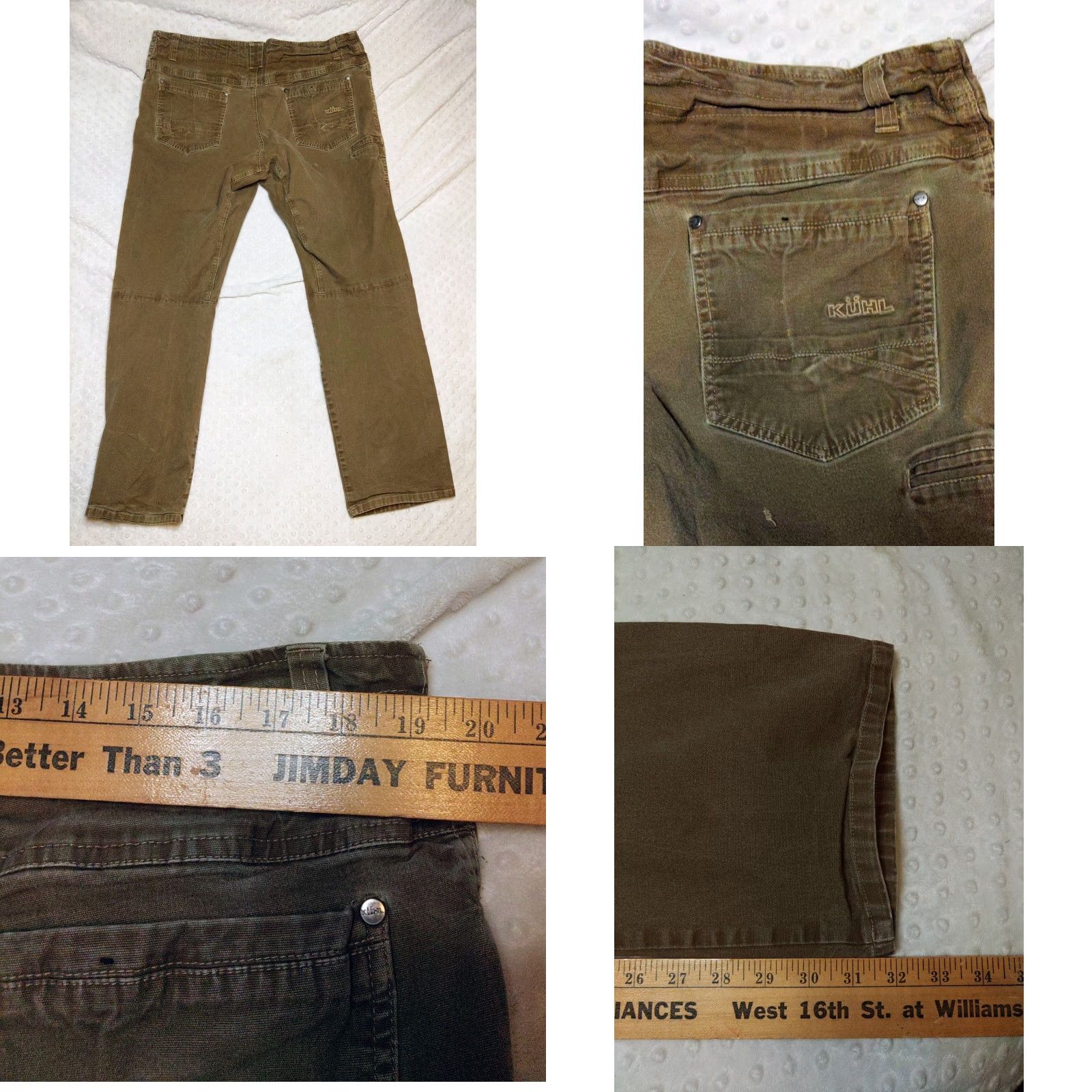 Vintage Kühl Kanvus Jeans Mens 40x32 Brown Canvas Stretch 5-Pocket Zipper Regular Straight Pants Size US 40 / EU 56 - 8 Thumbnail