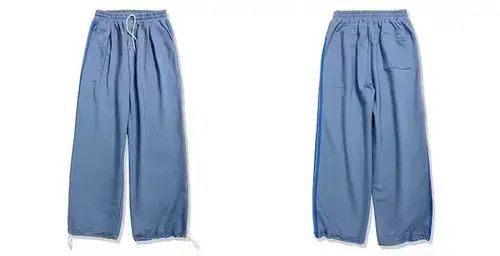 VIBE 20AW Indigo Union Japan Blue Striped Casual Sweatpants Size US 31 - 2 Thumbnail