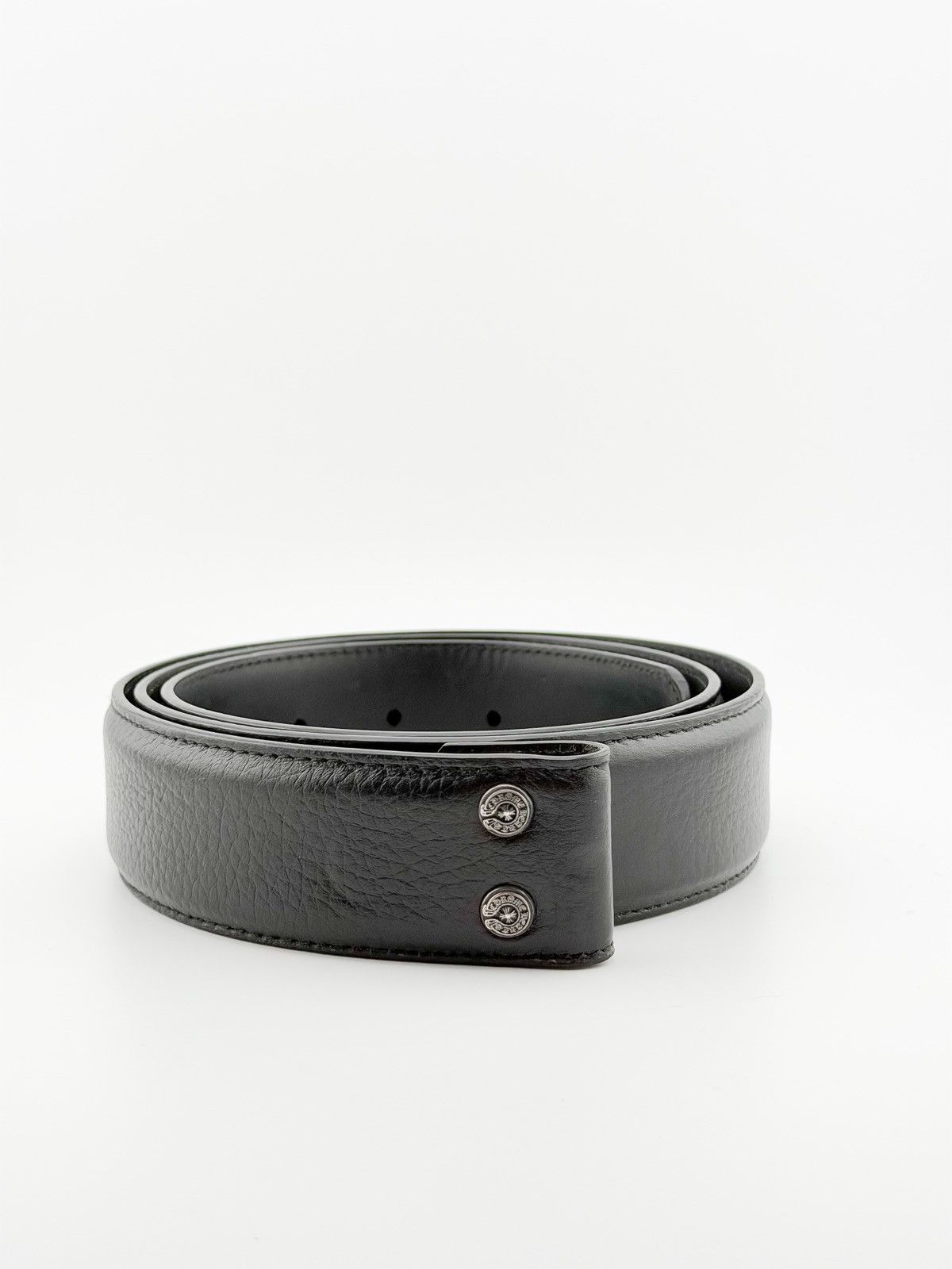 Chrome Hearts RARE! Chrome Hearts black leather belt strap (no buckle) Size 38 - 1 Thumbnail