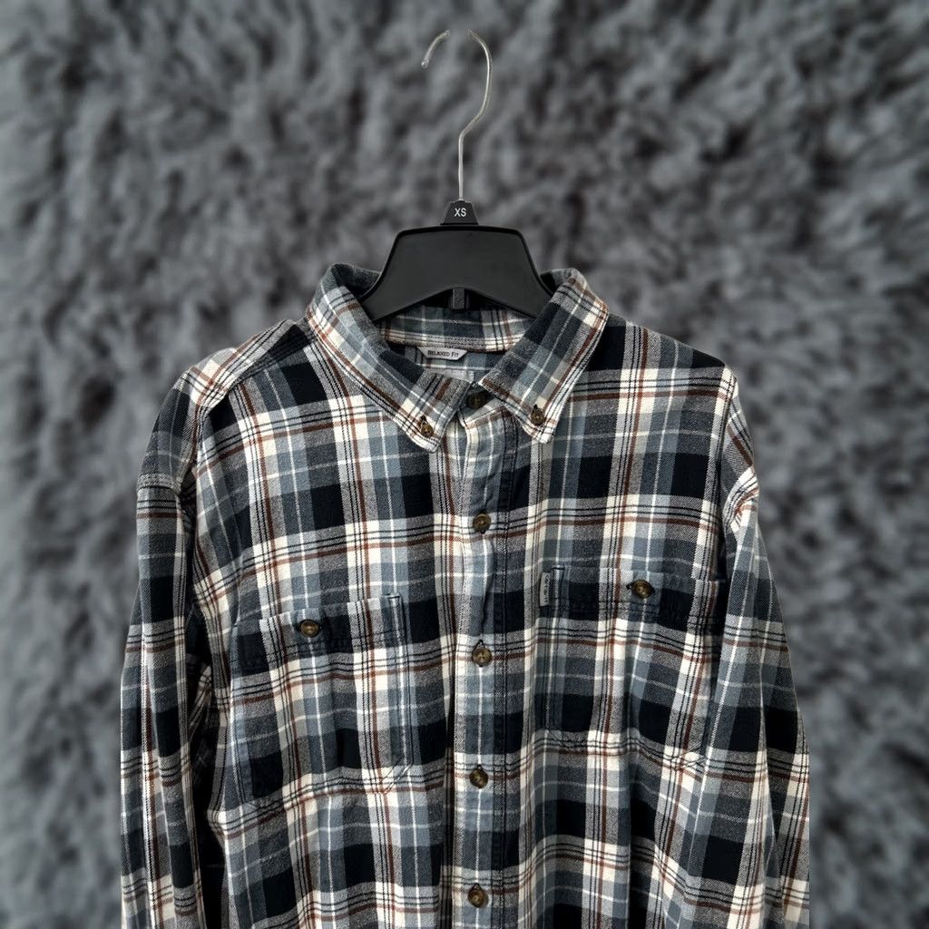 Carhartt Carhartt Shirt Mens XL Blue Trumbull Plaid Flannel Relaxed Button-Down L/S Size US XL / EU 56 / 4 - 1 Thumbnail