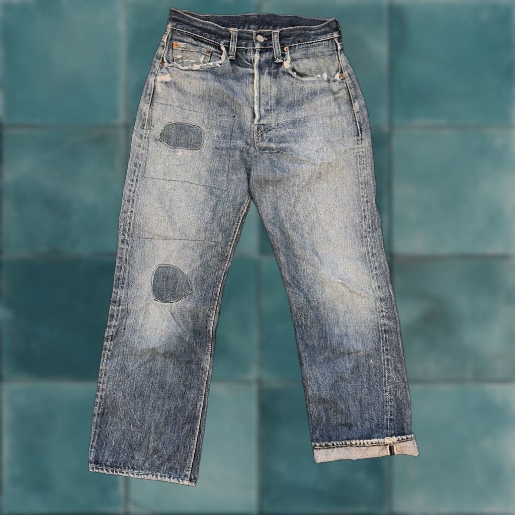 Levi's VINTAGE Levi's 501 XX Big E True VTG 1940s Denim Jeans 25x26 Redline Selvedge Blue 5-Pocket Button Levi's Mens Jeans 60s Theme Vintage Shop Styles Size US 26 / EU 42 - 1 Thumbnail