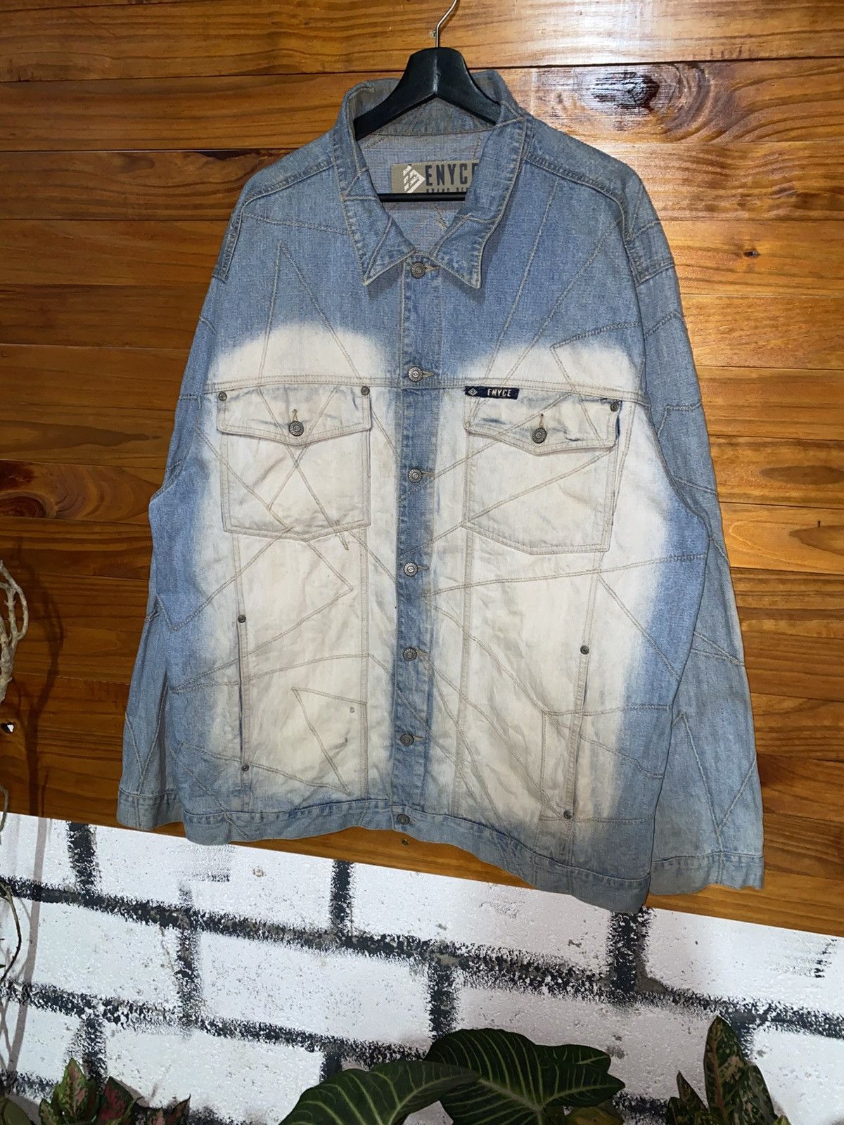 Enyce Vintage Y2K Enyce Two-Tone Contrast Stitch Denim Jacket XXL Size US XXL / EU 58 / 5 - 4 Thumbnail