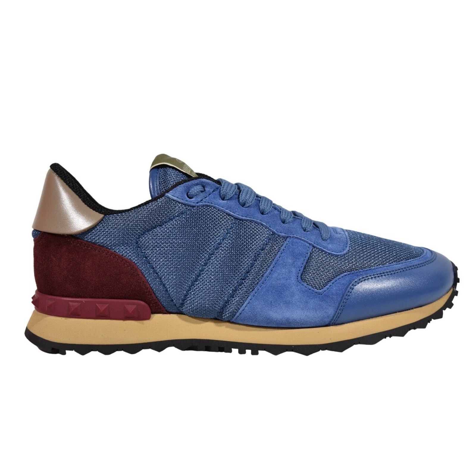 Valentino Valentino Rockstud Men Burgundy Blue Rockrunner Low Top Size US 9.5 / EU 42-43 - 1 Thumbnail