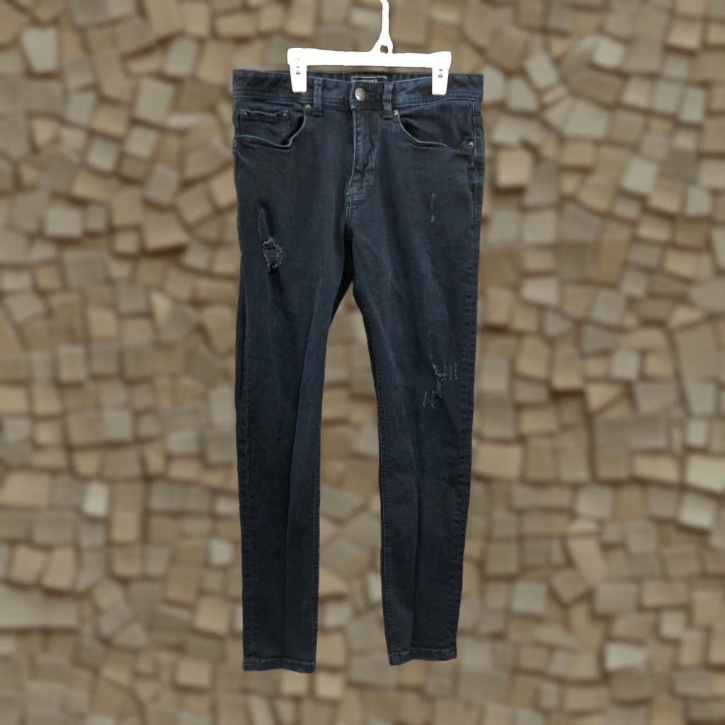Forever 21 Forever 21 Jeans Mens Size 31 Slim Straight Leg Mid Rise Dark Wash Blue Denim Jeans Size US 31 - 1 Thumbnail