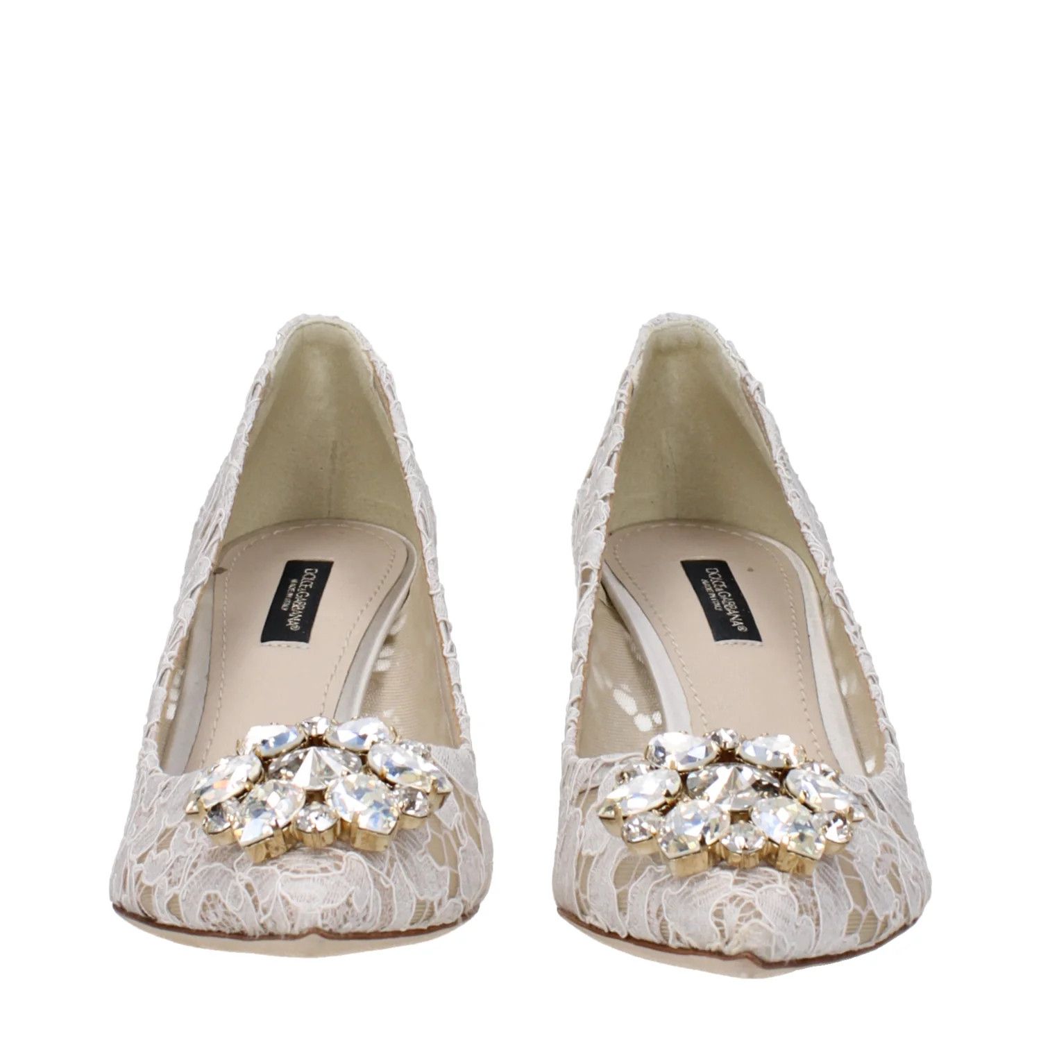 Dolce & Gabbana ob1o1e1124 Lace Pumps in White Size US 7.5 / IT 37.5 - 3 Thumbnail