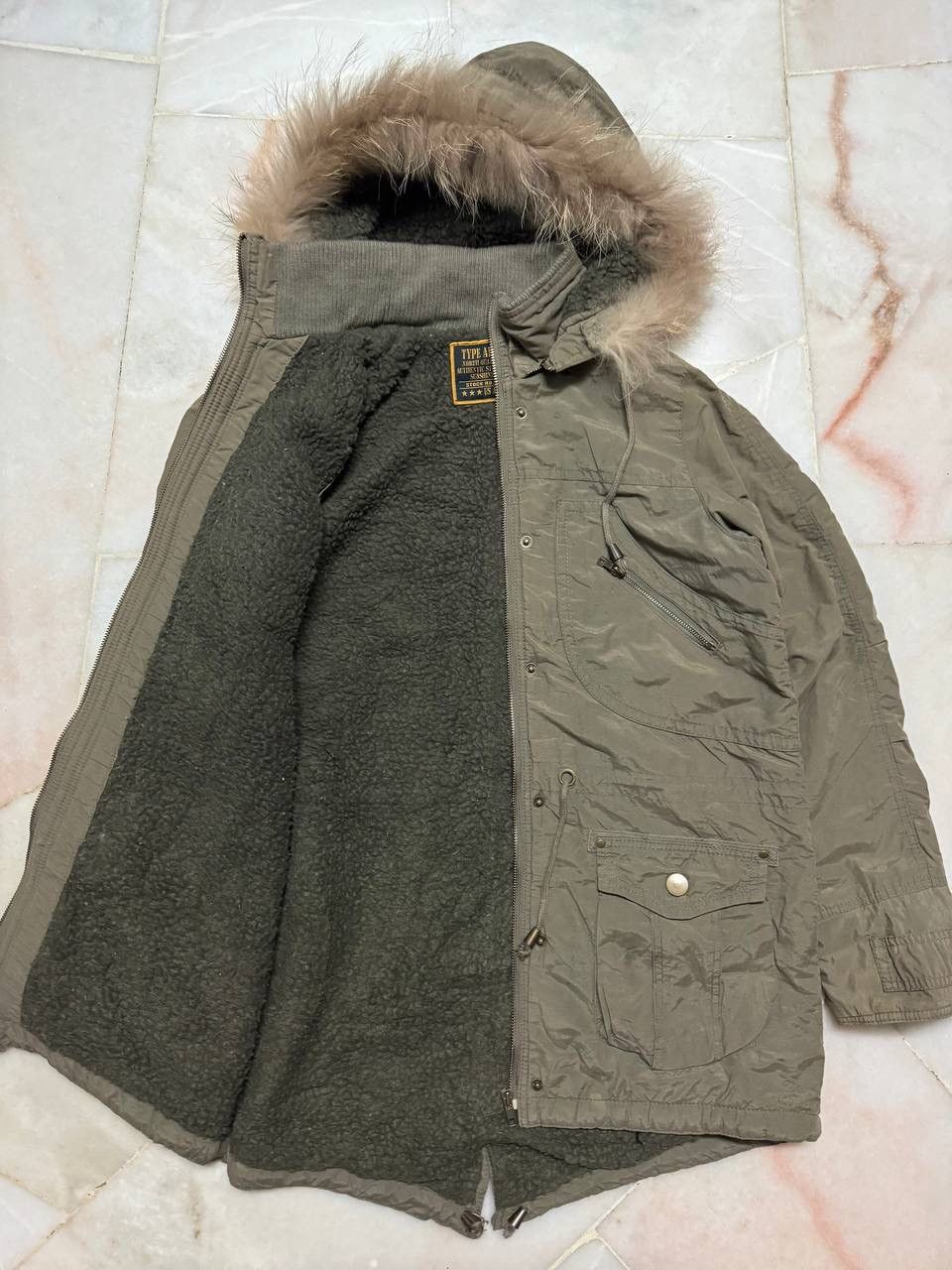 Tornado Mart TYPE AIRFORCE-07 US ARMY SHERPA WOOL JACKET LGB STYLE Size US S / EU 44-46 / 1 - 8 Thumbnail