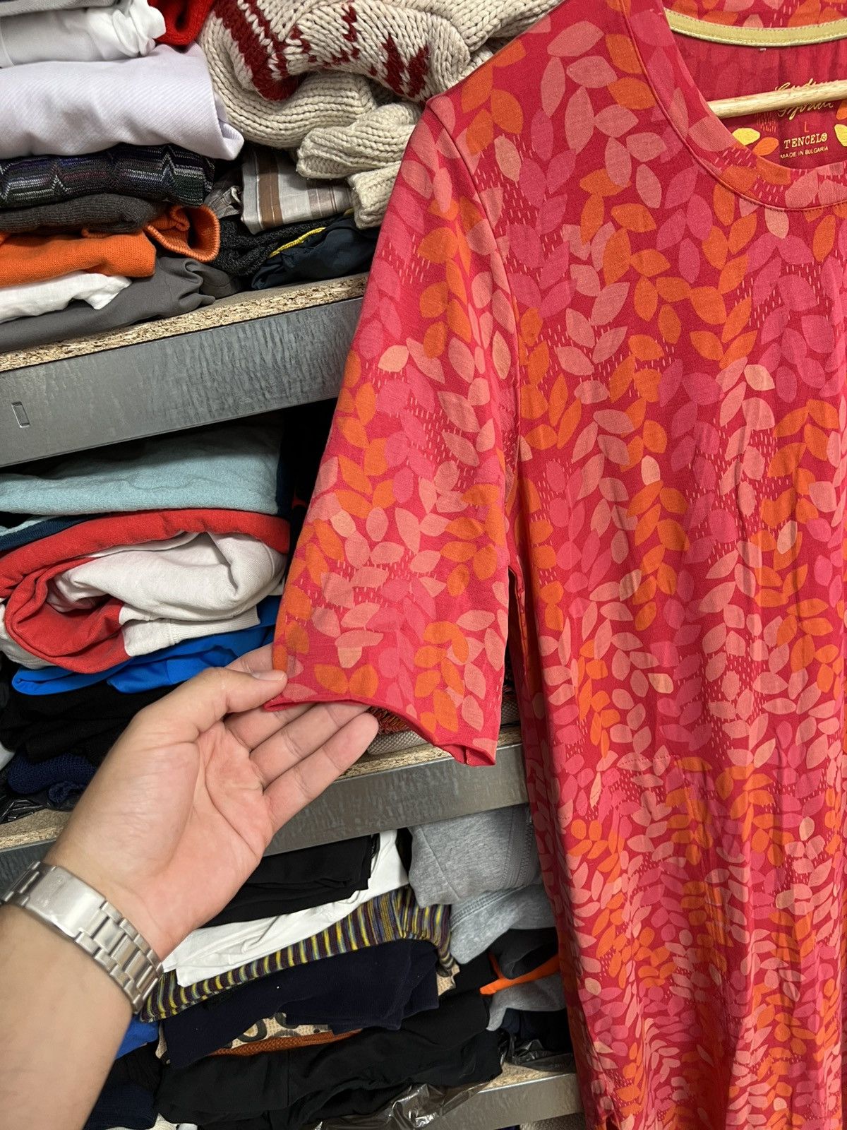 Designer × Gudrun Sjoden Gudrun Sjoden Floral 3/4 Sleeve Maxi T-Shirt Dress L Sjöden Size L / US 10 / IT 46 - 3 Thumbnail