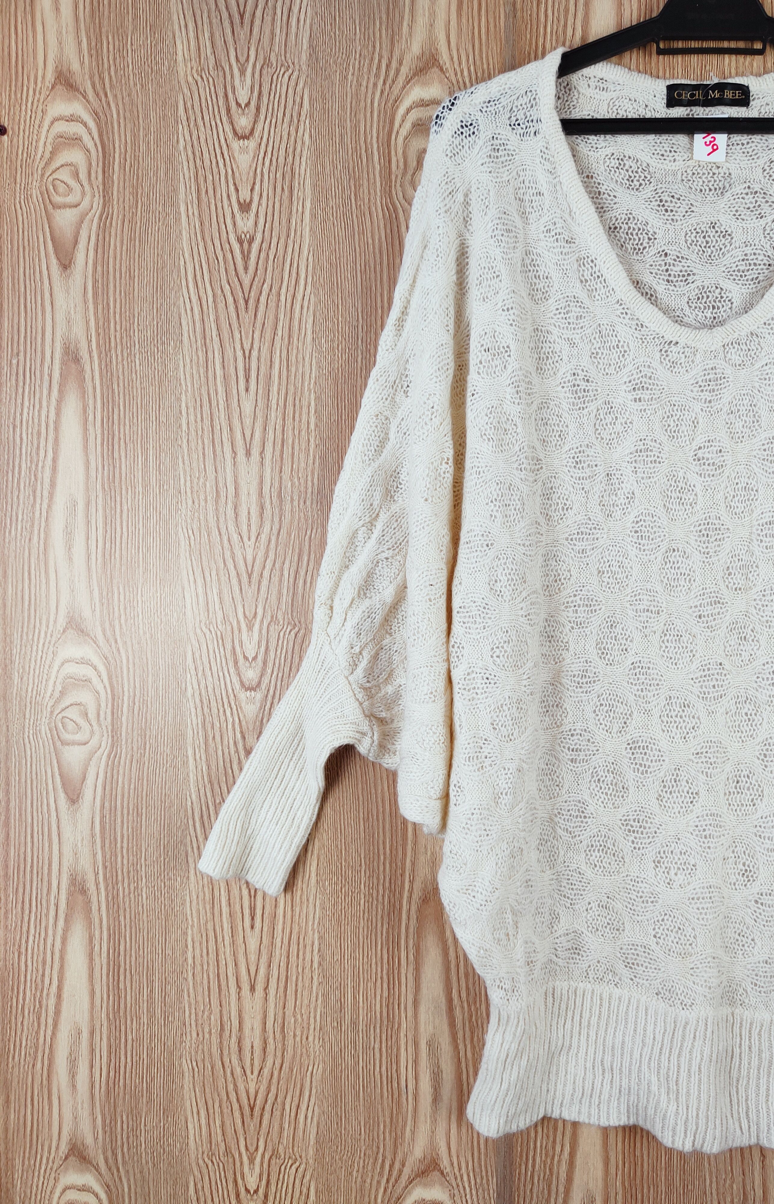 Designer × Homespun Knitwear × Japanese Brand Cecil McBee Cream Knitwear Sweatshirts #W139 Size M / US 6-8 / IT 42-44 - 3 Thumbnail