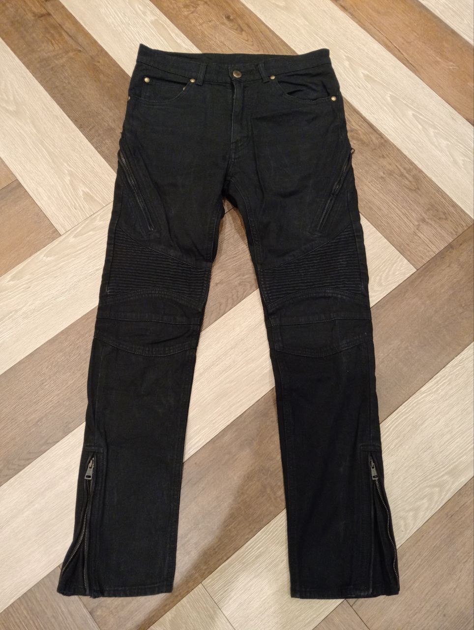 Japanese Brand JAPANESE 1 PIU 1 UGUALE 3 BIKER DENIM PANTS Size US 31 - 4 Thumbnail