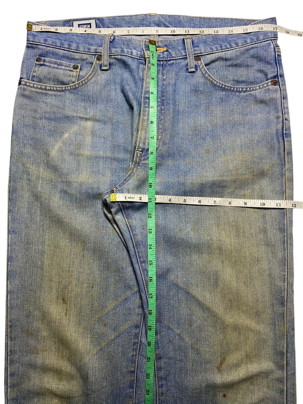 Edwin Vintage Edwin 407 Grunge Blue Wash Distressed Jeans Size US 34 / EU 50 - 11 Thumbnail