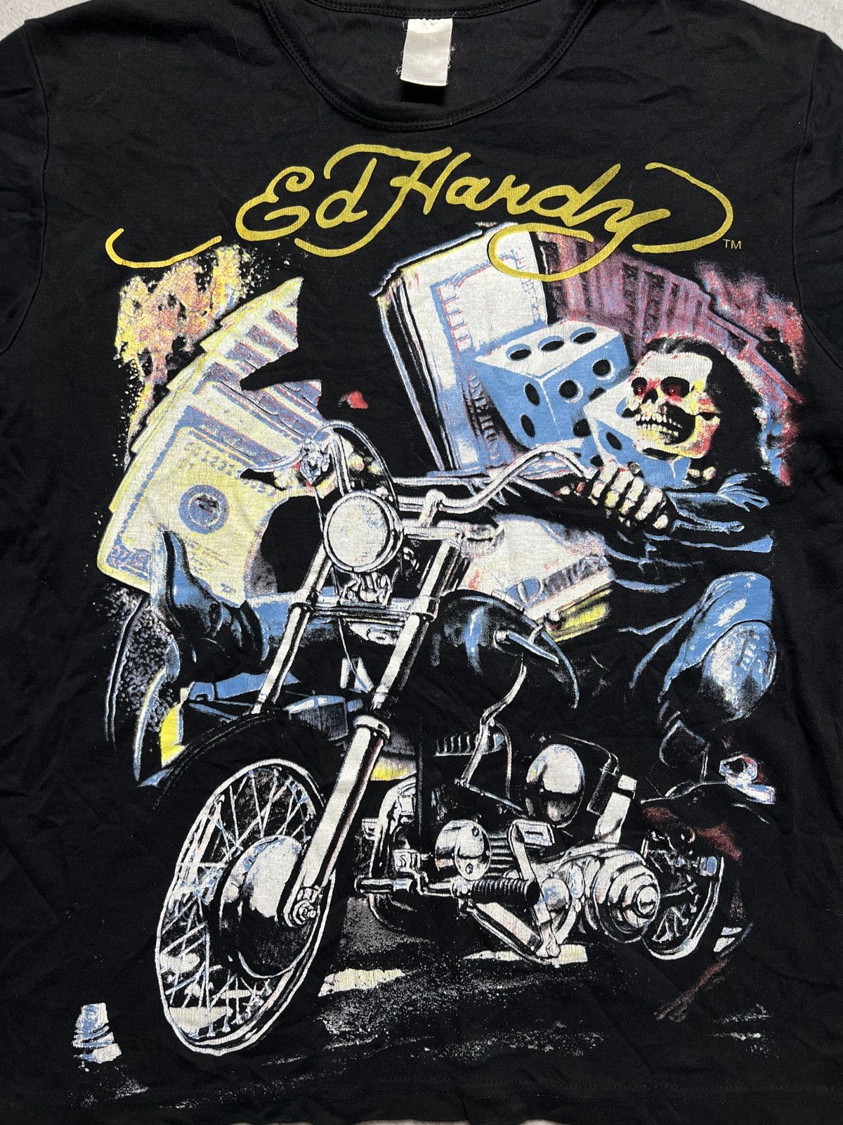 Christian Audigier Ed Hardy by Christian Audigier Biker Skeleton Ghost Rider Size US M / EU 48-50 / 2 - 9 Thumbnail