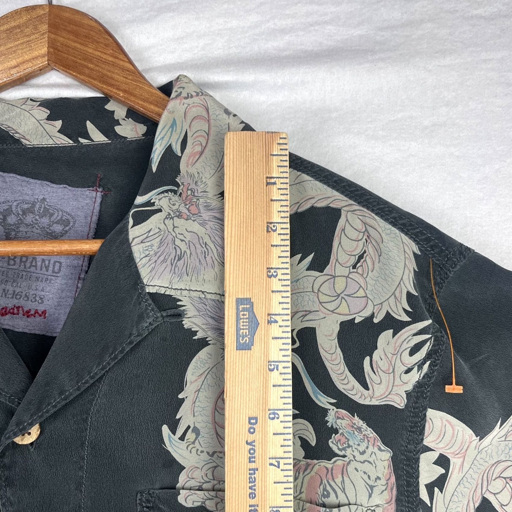 Vintage VINTAGE Z-Brand Shirt Mens Medium Black Japanese Hawaiian Dragon Tiger Art Silk Size US M / EU 48-50 / 2 - 6 Thumbnail