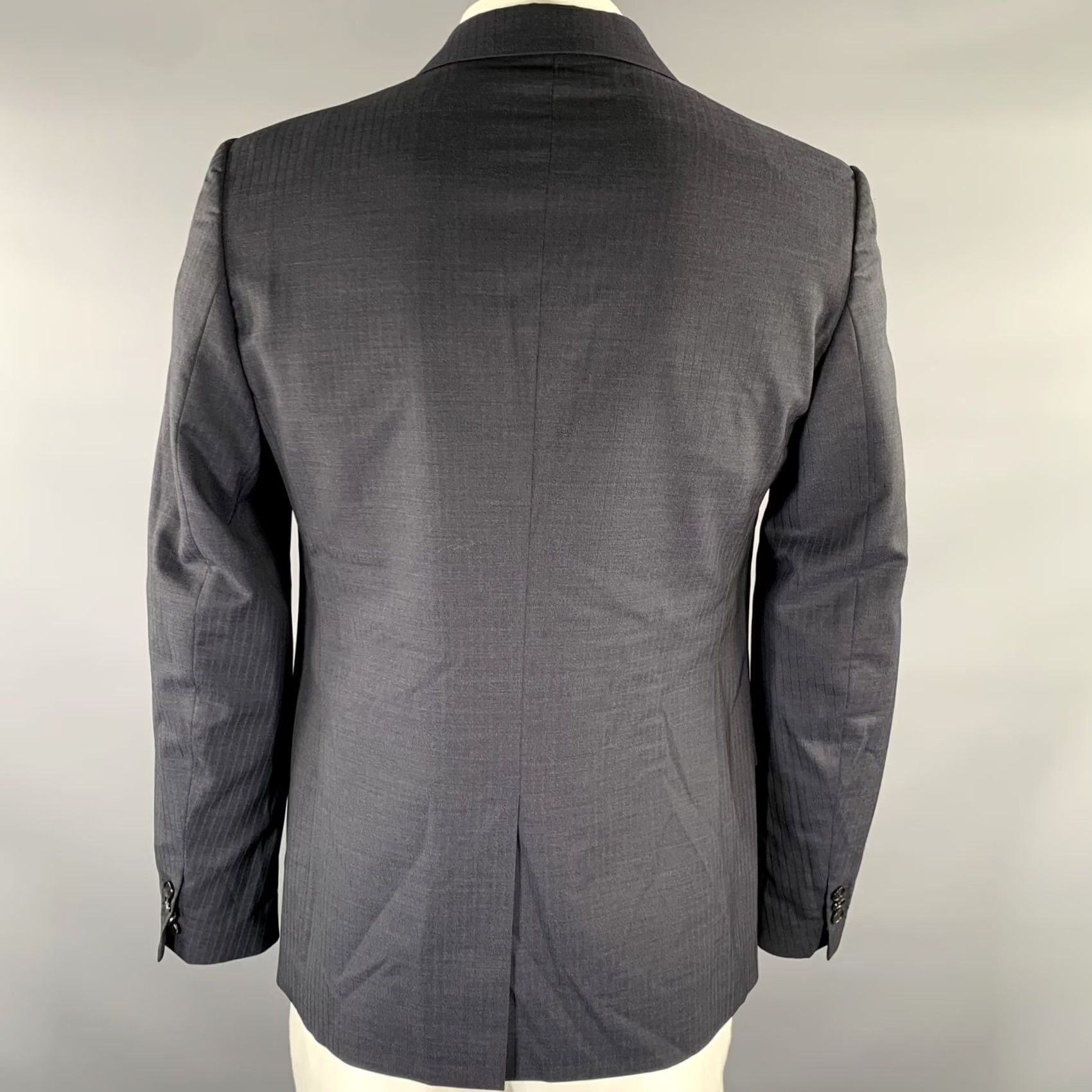 Maison Margiela MAISON MARGIELA Sport Coat 42 Notch Lapel Pinstripe Wool Grey Charcoal Men Adult Italy Size US XS / EU 42 / 0 - 4 Thumbnail