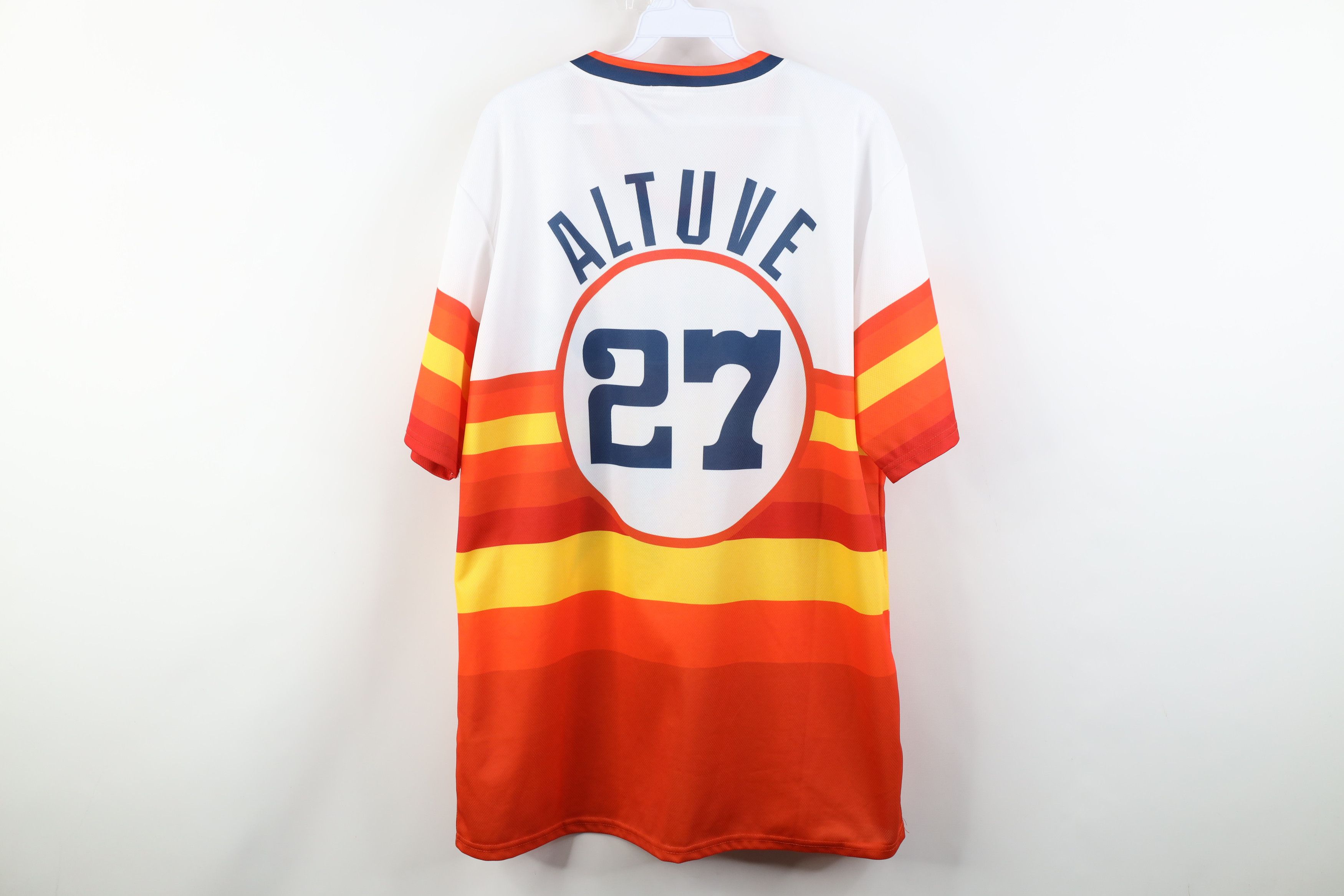 Vintage Retro MLB Houston Astros Baseball Jersey T-Shirt Striped #27 Size US XL / EU 56 / 4 - 12 Thumbnail