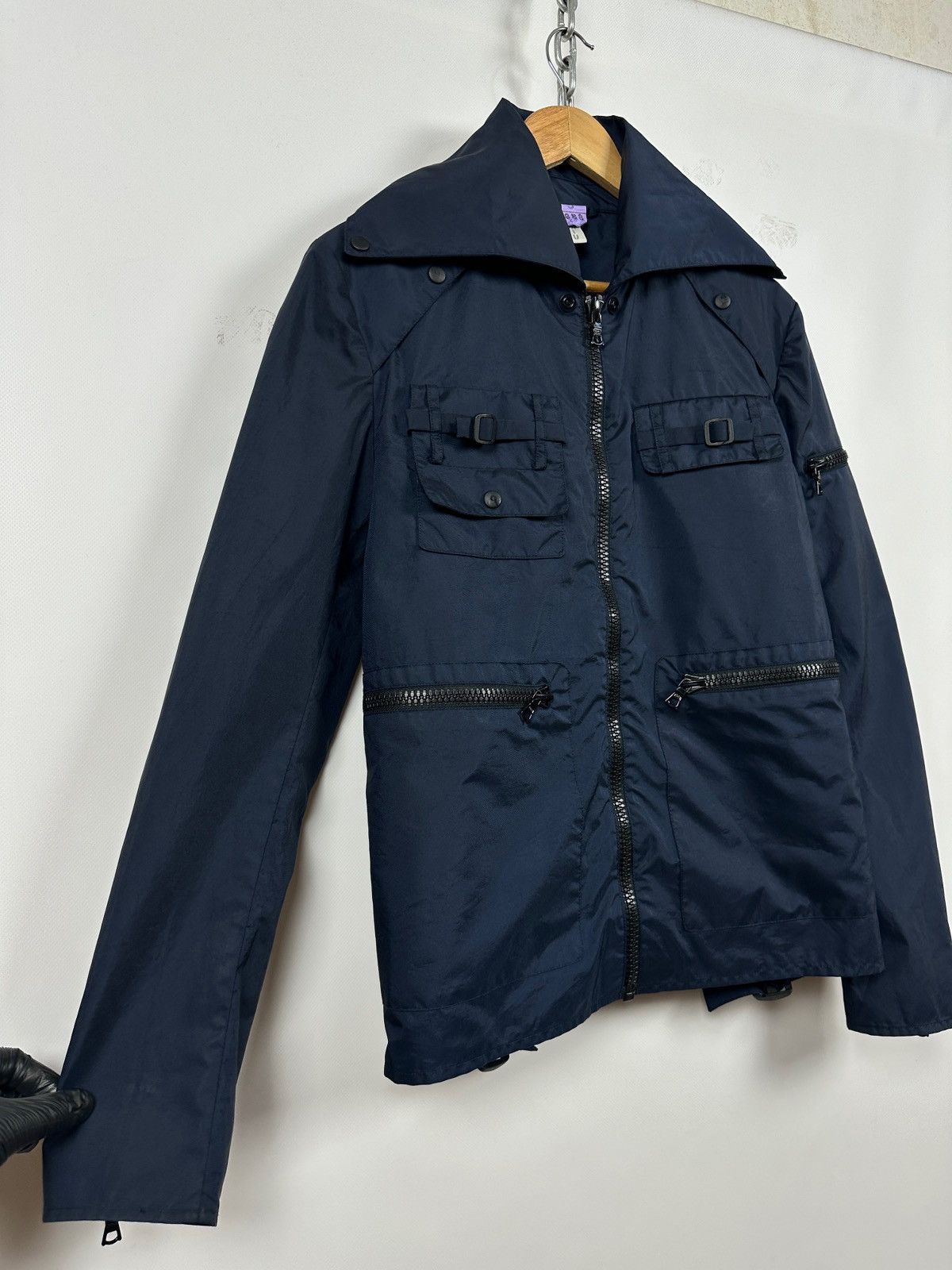 Miu Miu 1999 Vintage Miu Miu Navy Nylon Archive Cargo Utility Jacket Size US M / EU 48-50 / 2 - 11 Thumbnail