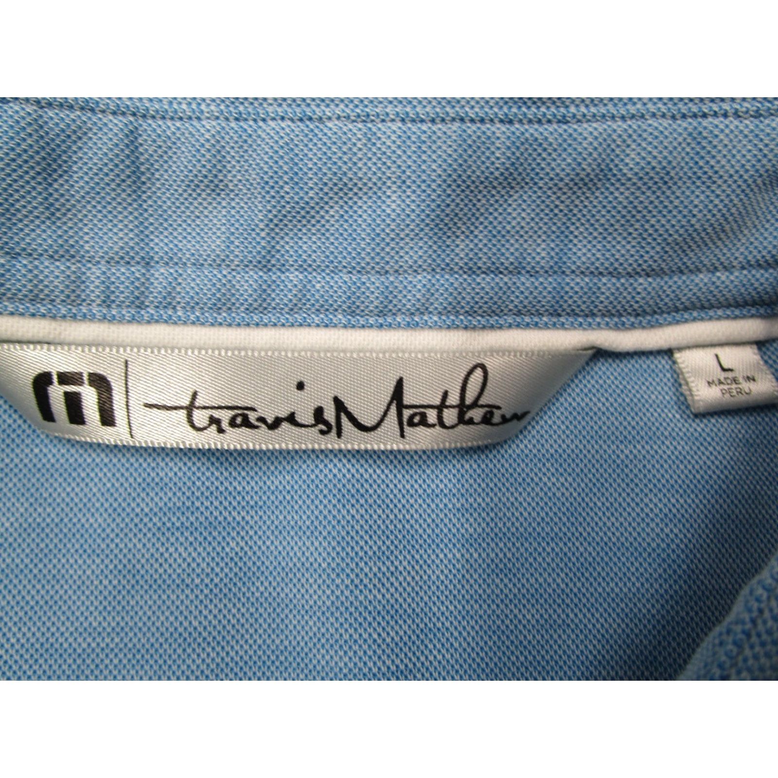 TravisMathew Travis Mathew Shirt Mens Large Blue Pima Blend Performance Polo Golf Logo Size US L / EU 52-54 / 3 - 3 Thumbnail
