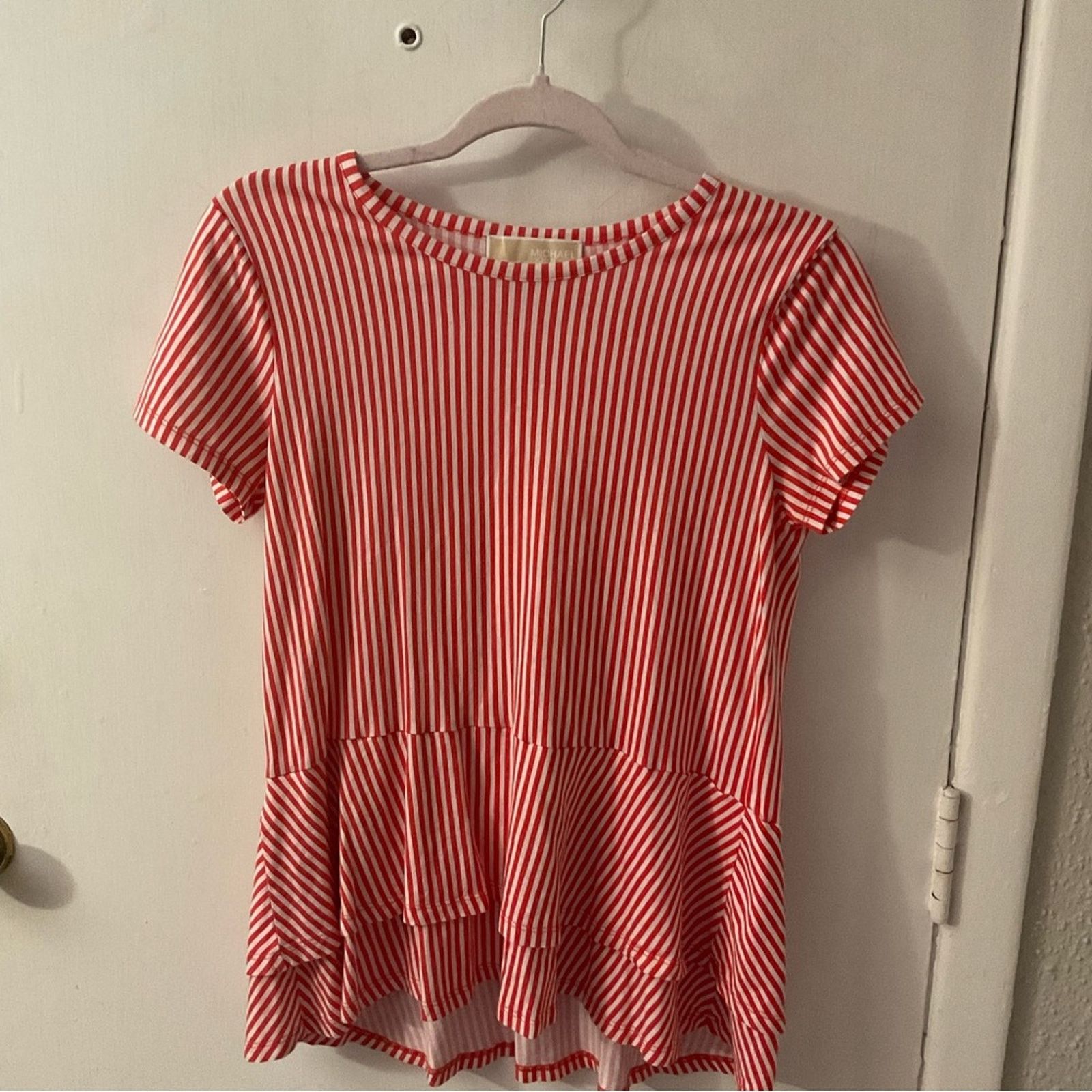 Michael Kors MICHAEL Michael Kors Short Sleeve Ruffle Tier Peplum Size M / US 6-8 / IT 42-44 - 3 Thumbnail