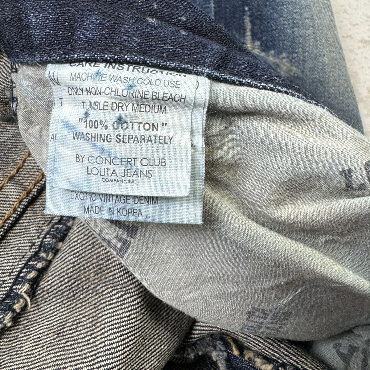 If Six Was Nine Skull - Lolita Washed Hippie Blue Jeans Size US 32 / EU 48 - 11 Thumbnail