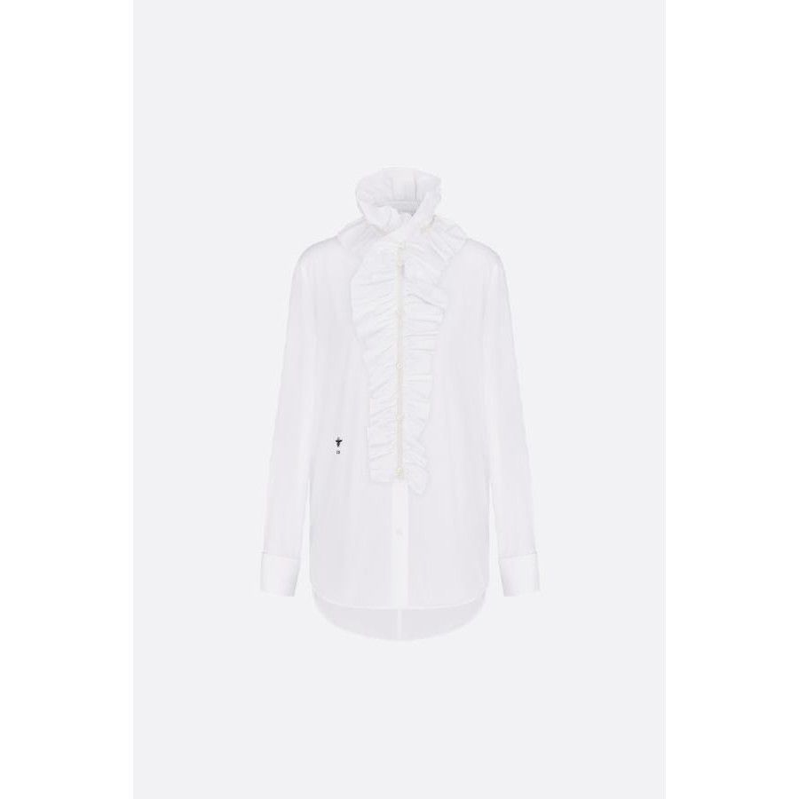 Dior DIOR White Removable Ruched Collar Blouse New & Authentic (M Size M / US 6-8 / IT 42-44 - 1 Preview