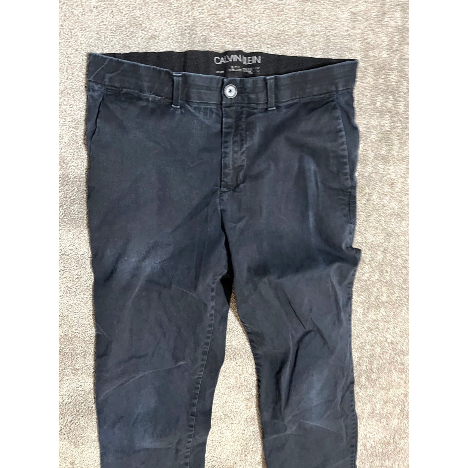 Calvin Klein Calvin Klein Slim Fit Pants Men's 28x30 Black Infinite Flex Waist Casual Distres Zip Straight Inseam 30 Size US 28 / EU 44 - 2 Thumbnail
