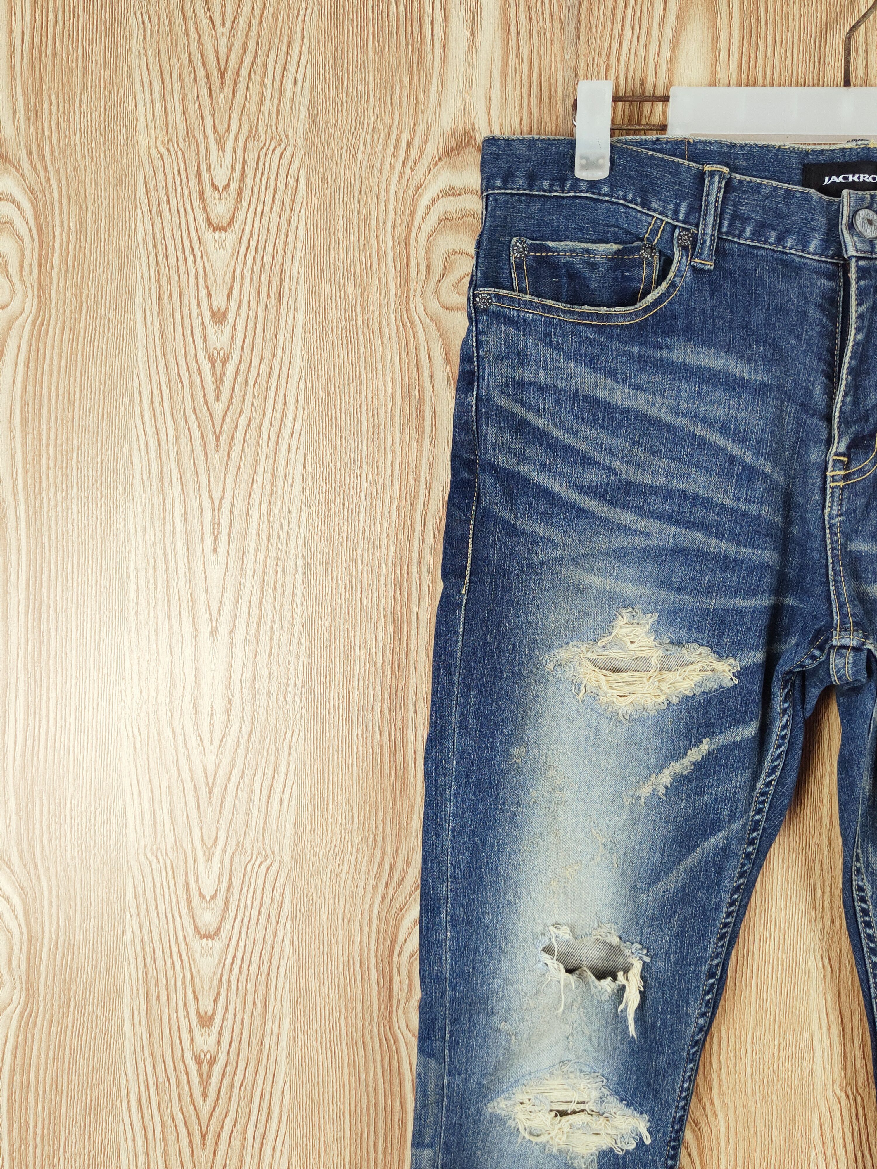 JACKROSE Jack Rose Blue Distressed Ripped Jeans #W191 Size 27" / US 4 / IT 40 - 3 Thumbnail