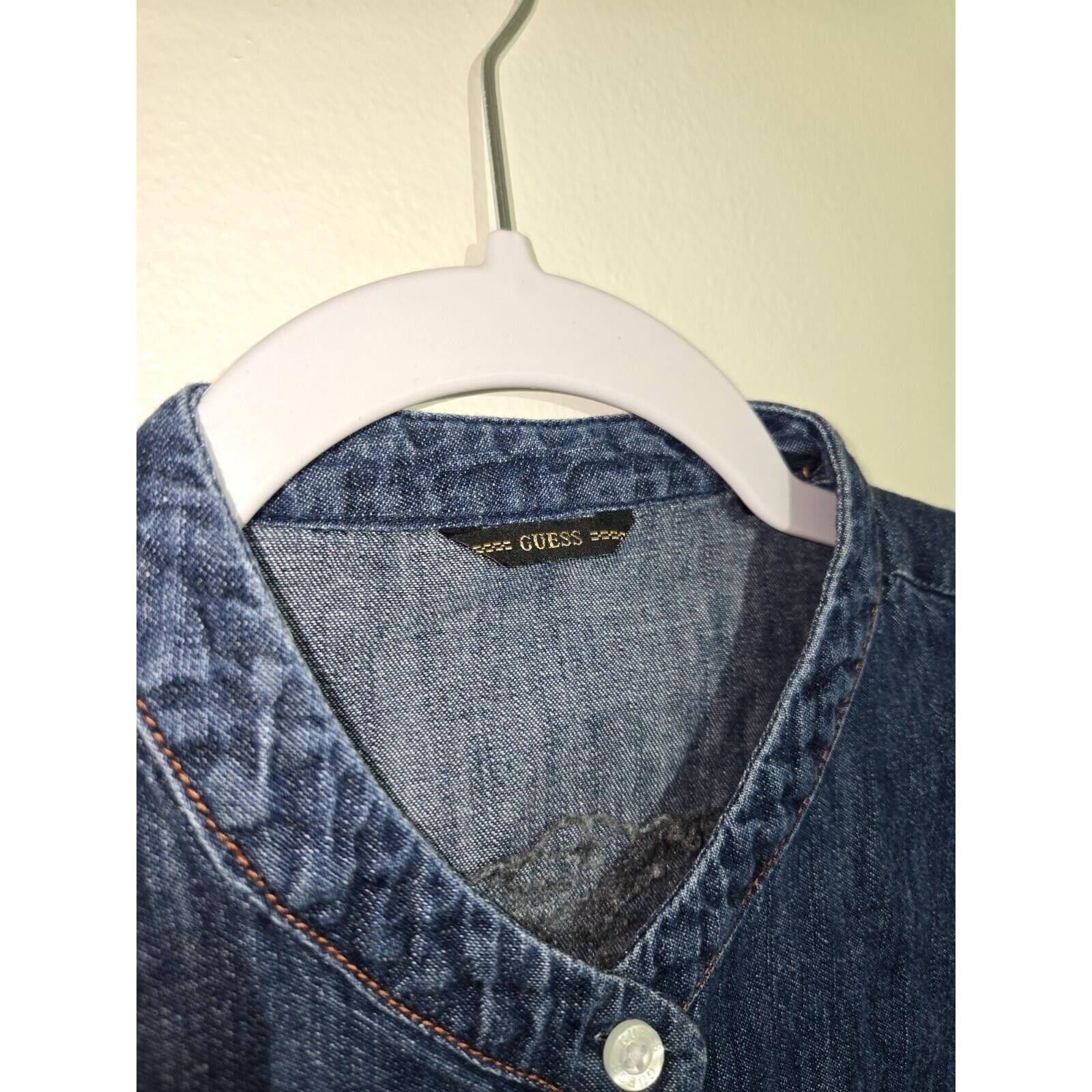 Guess GUESS Girls' Big Roll Sleeve Denim Dress Size 12 Size ONE SIZE - 4 Thumbnail