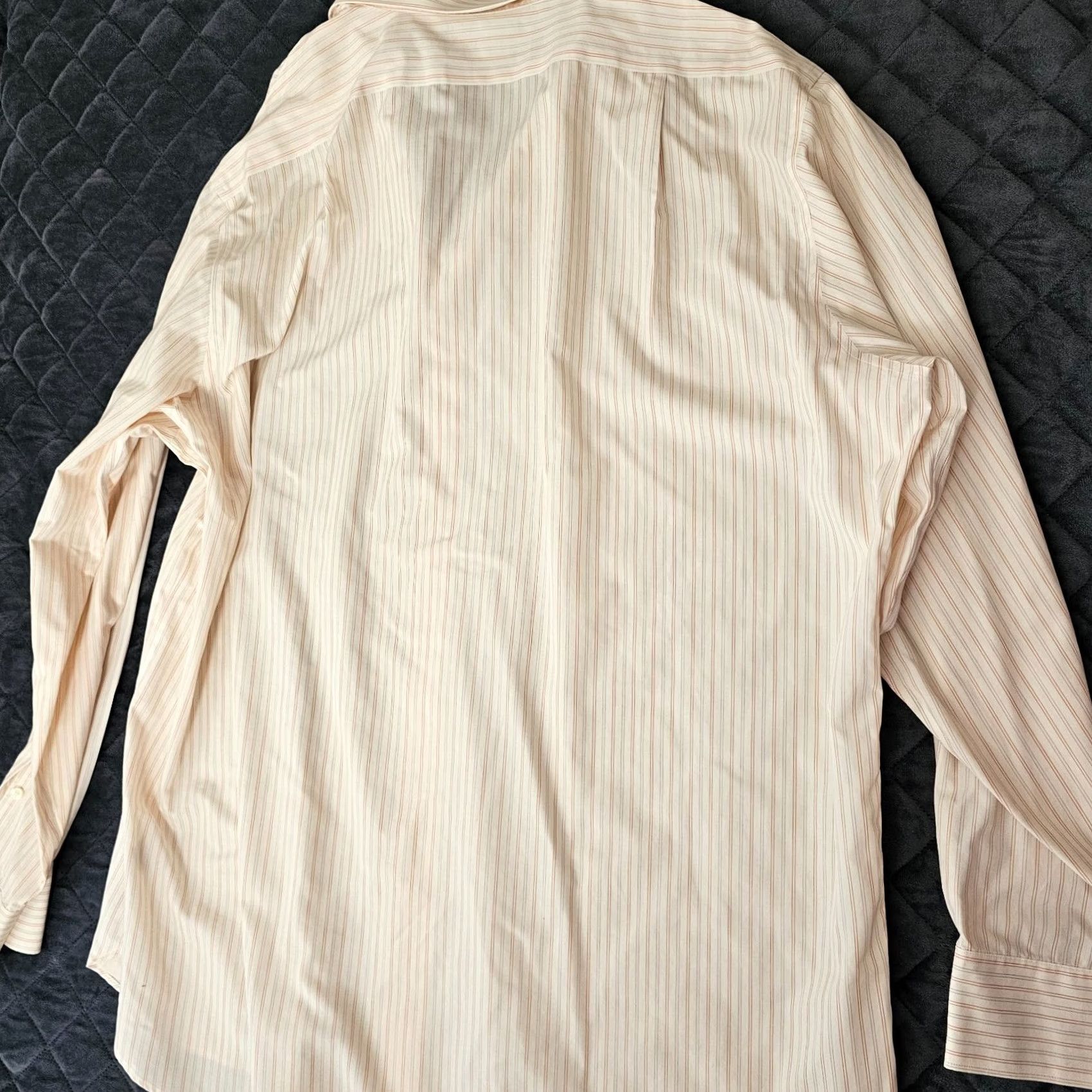 Vintage Black Brown 1826 Dress Shirt Striped Non Iron 17.5 36/37 White 100% Cotton Classic Mens Long Sleeve Button Collar Barrel Cuff Size 48R - 7 Thumbnail
