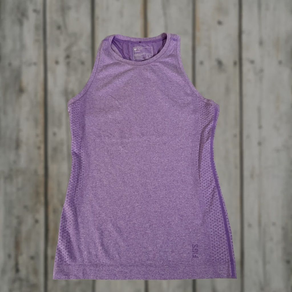 Vintage FIGS Womens Small Purple Seamless Sleeveless Tank Crew Neck Underscrub Shirt Size S / US 4 / IT 40 - 1 Thumbnail