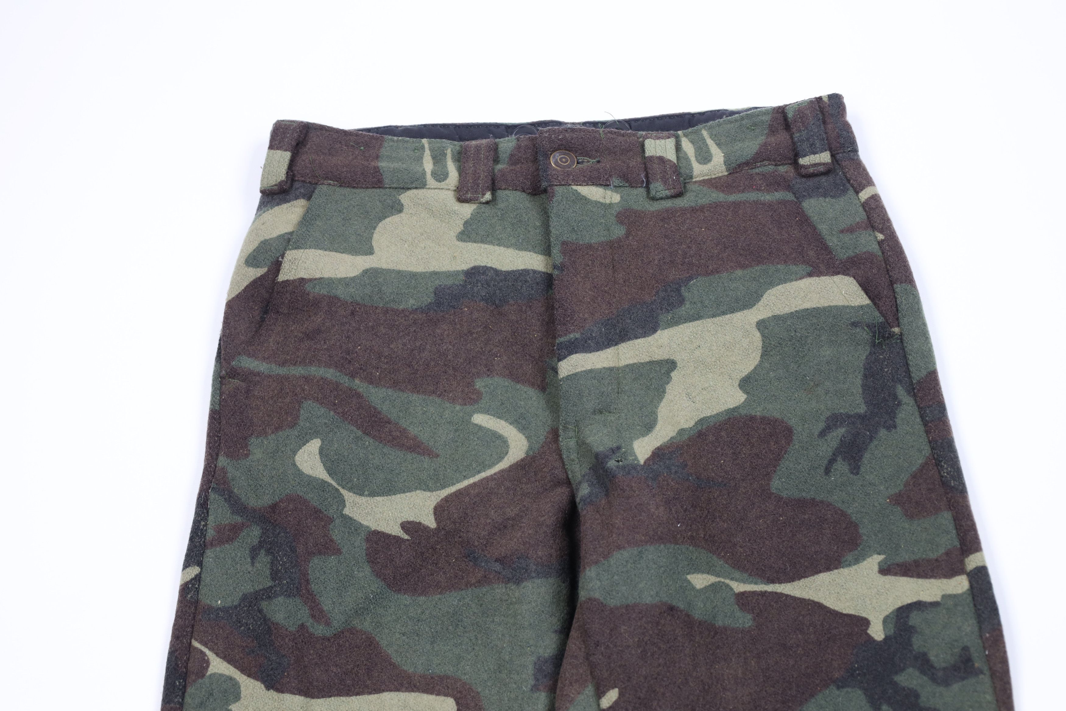Vintage Vintage 90s Streetwear Heavy Wool Camouflage Wide Leg Pants Size US 30 / EU 46 - 2 Thumbnail