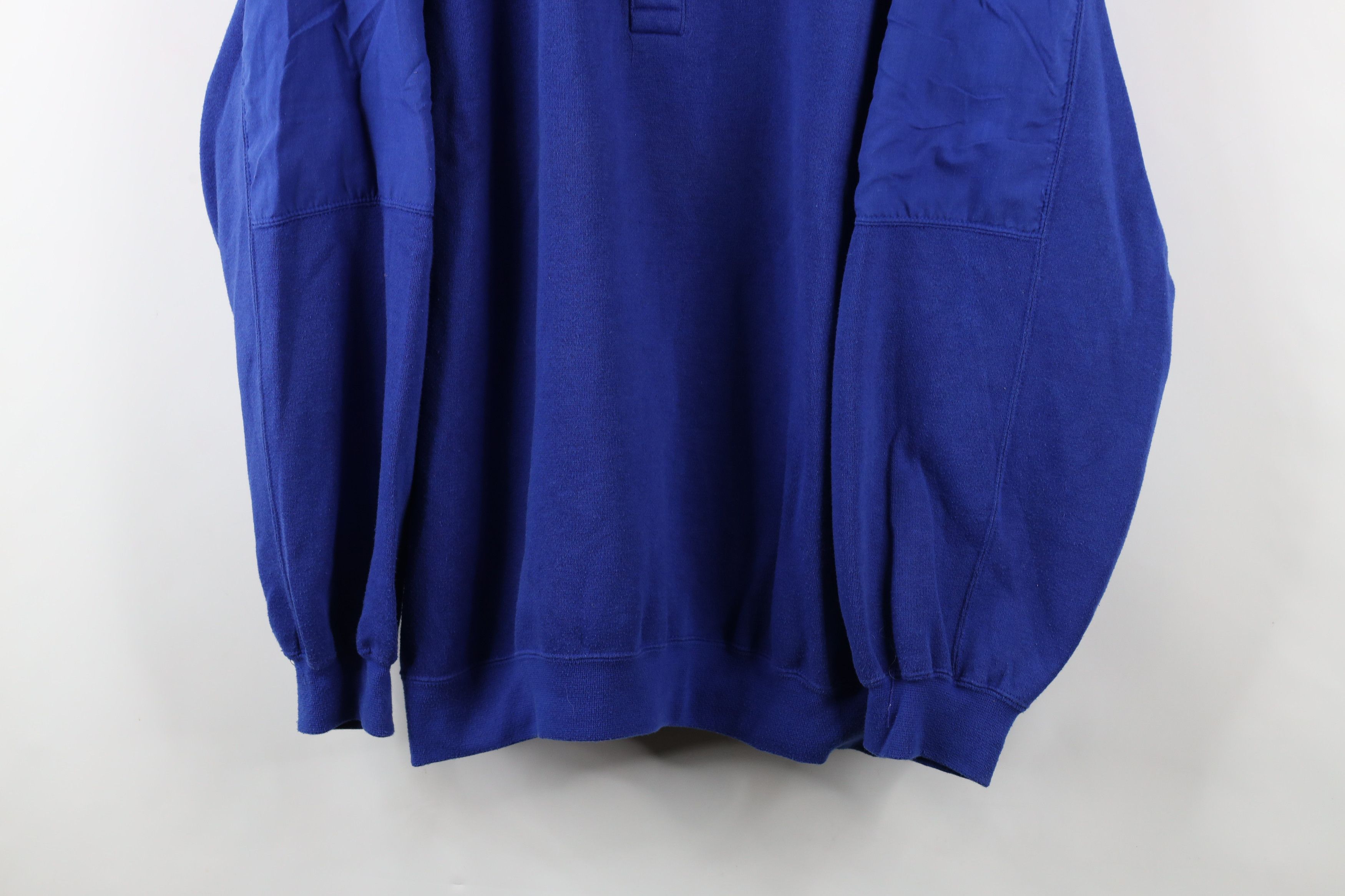 Vintage Vintage 90s Streetwear Blank Heavy Collared Sweatshirt Blue Size US XXL / EU 58 / 5 - 3 Thumbnail