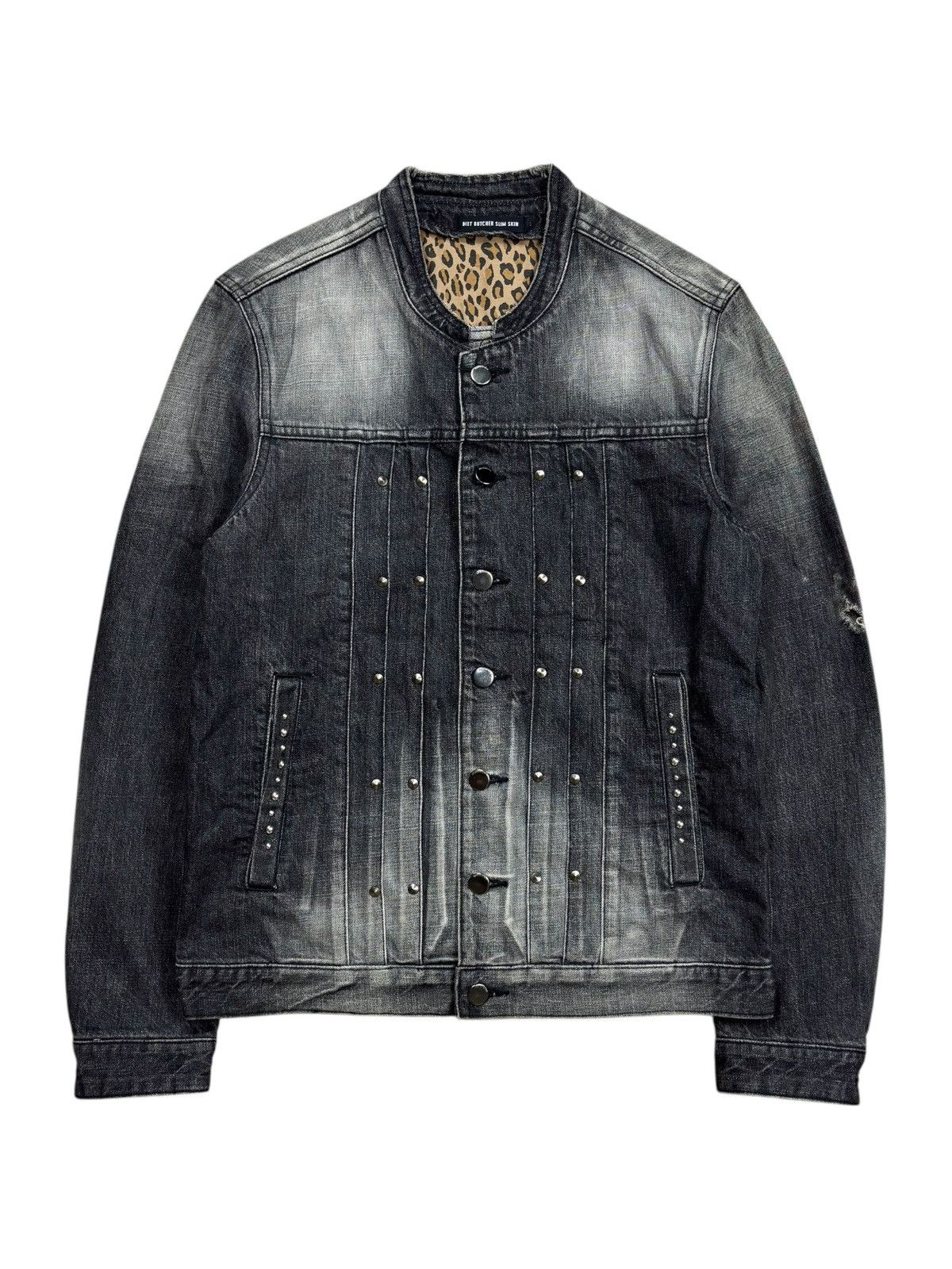 Diet Butcher Slim Skin 2000s DBSS - Colarless Vkei Style Denim Jacket Size US M / EU 48-50 / 2 - 1 Thumbnail