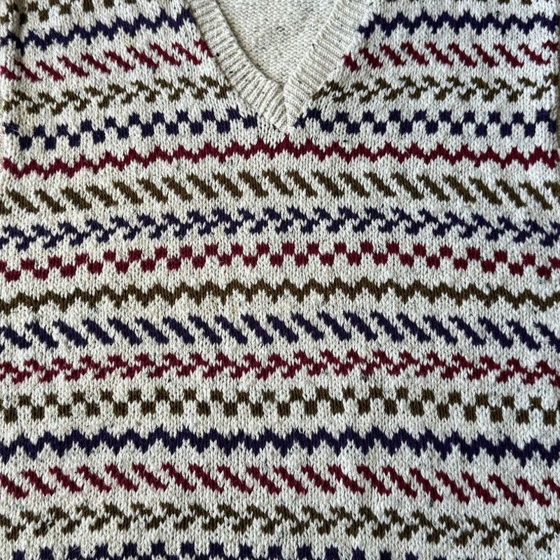 Vintage Vintage Boat House Row knit cotton oatmeal V neck vest Large Size US L / EU 52-54 / 3 - 10 Thumbnail