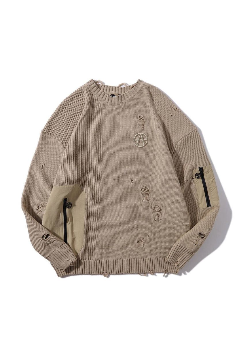Acupuncture Acupuncture RIPPED SWEATER CAMEL Size US L / EU 52-54 / 3 - 1 Thumbnail